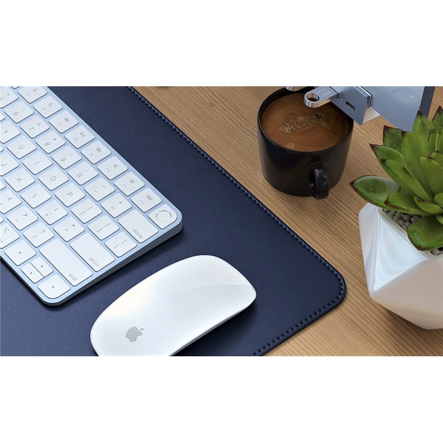 V-CUBE Designs Premium Vegan Leather Desk Mat 2.4MM Navy Blue
