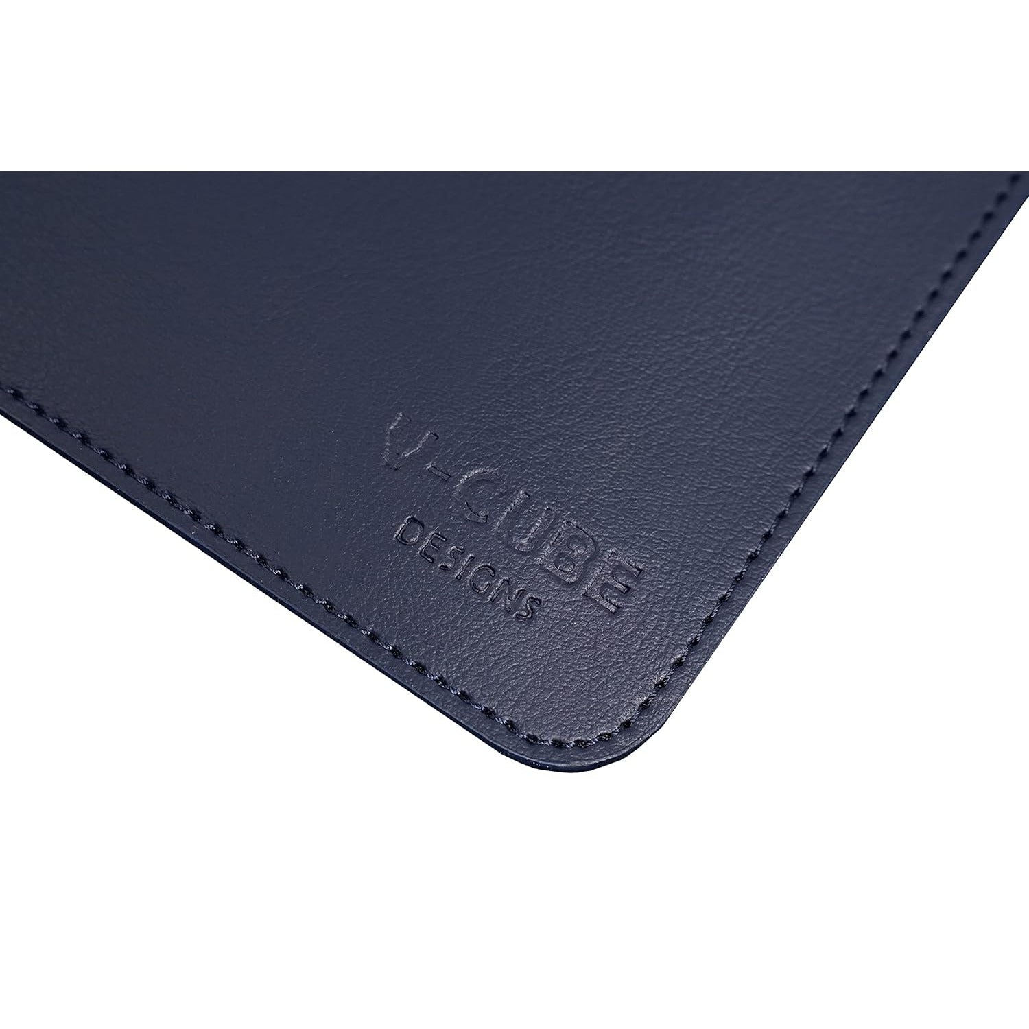 V-CUBE Designs Premium Vegan Leather Desk Mat 2.4MM Navy Blue