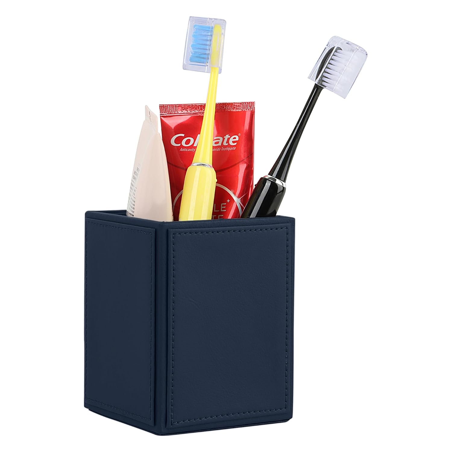 V-CUBE DESIGNS Premium Vegan Leather Cutlery Holder Navy Blue