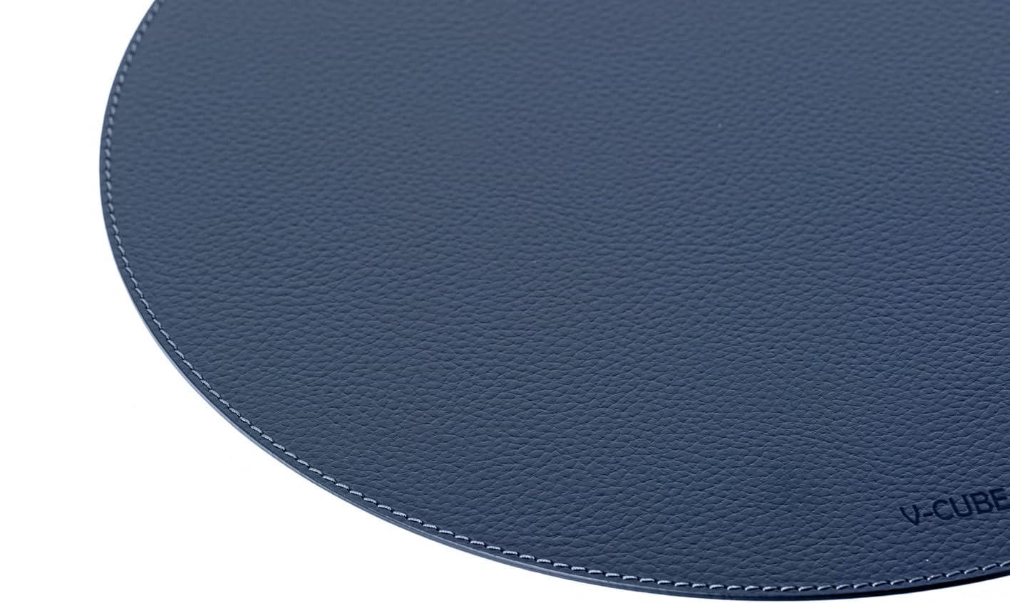 V-CUBE Designs Premium Vegan Leather Dining Table Placemats Set of 4 - Navy Blue