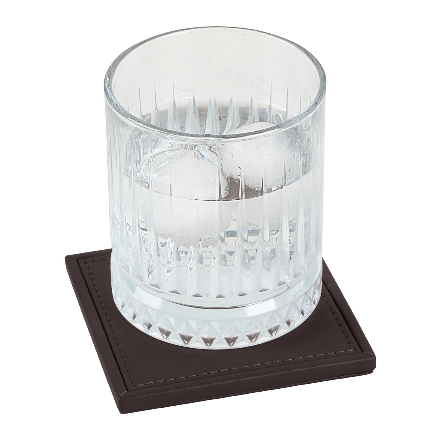 V-CUBE DESIGNS Premium Vegan Leather Coasters Brown