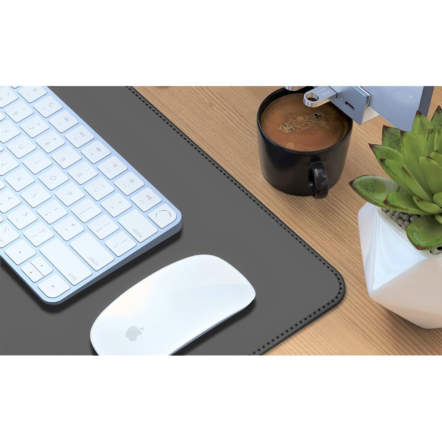 V-CUBE Designs Premium Vegan Leather Desk Mat 2.4MM Grey