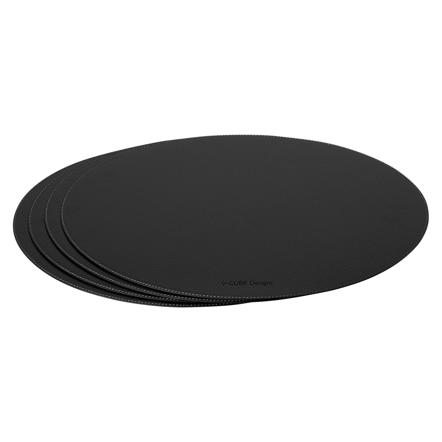 V-CUBE Designs Premium Vegan Leather Dining Table Placemats Set of 4 - Black