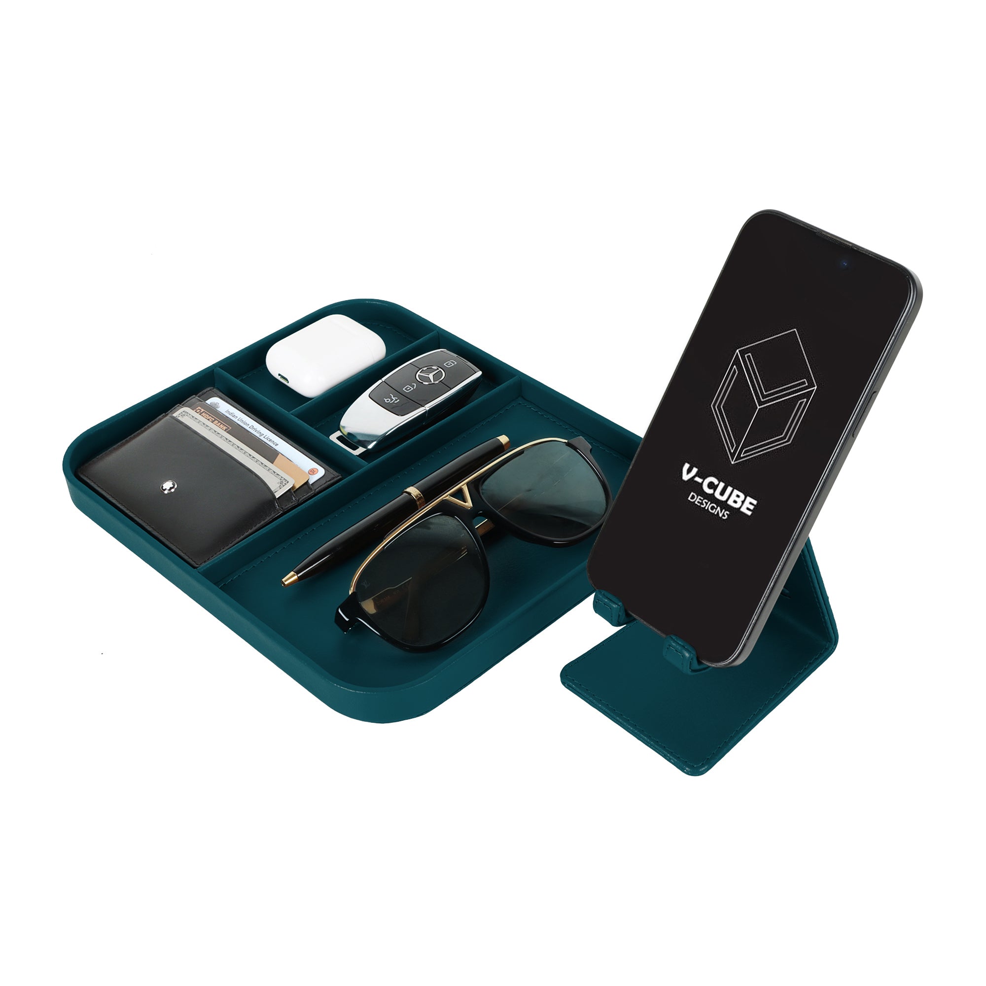 V-CUBE Designs Premium Vegan Leather OFFICE / HOME EXECUTIVE SET OF 6 Deep Teal