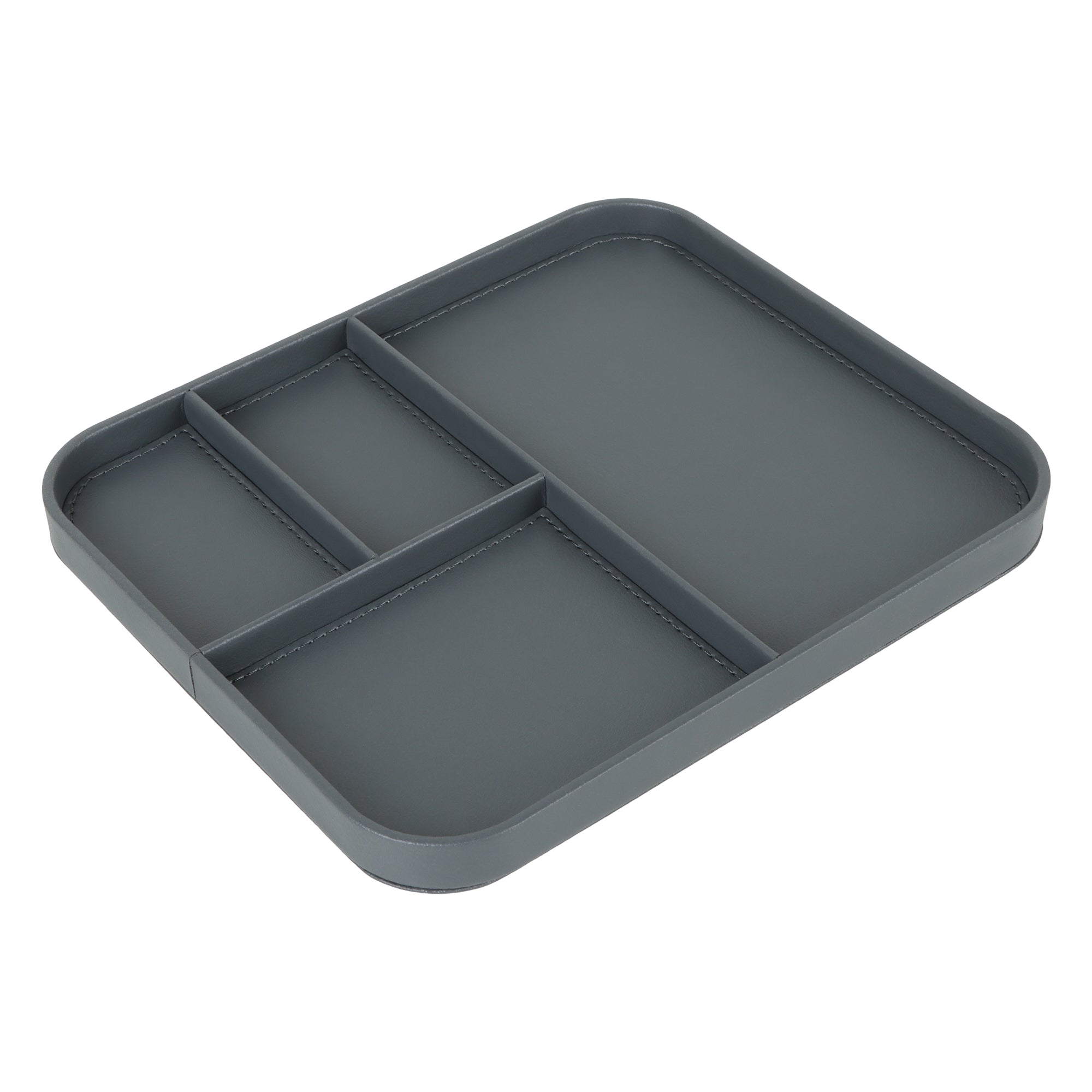 V-CUBE Designs Premium Vegan Leather Valet Tray - Grey