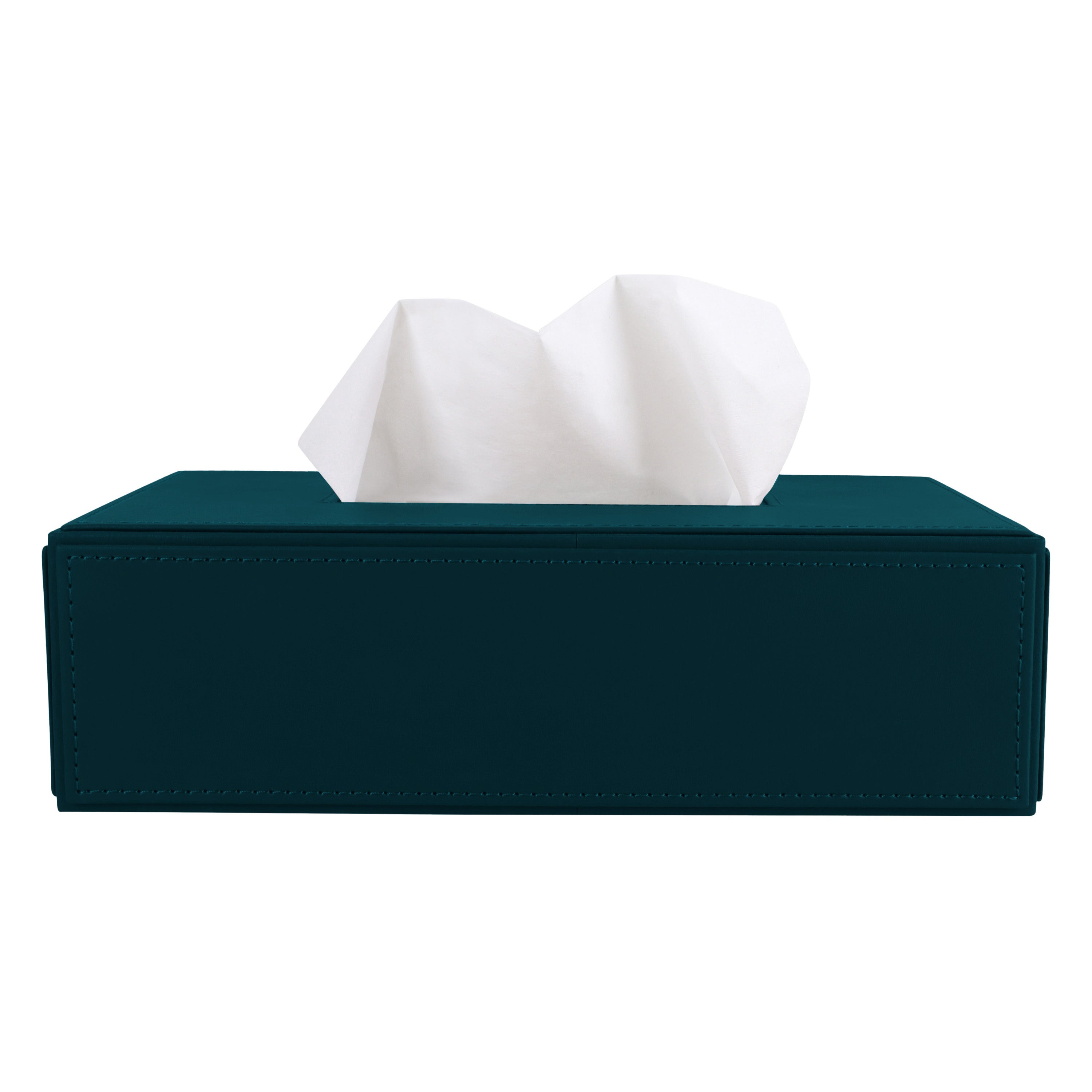 V-CUBE DESIGNS Premium Vegan Leather Tissue Holder Teal