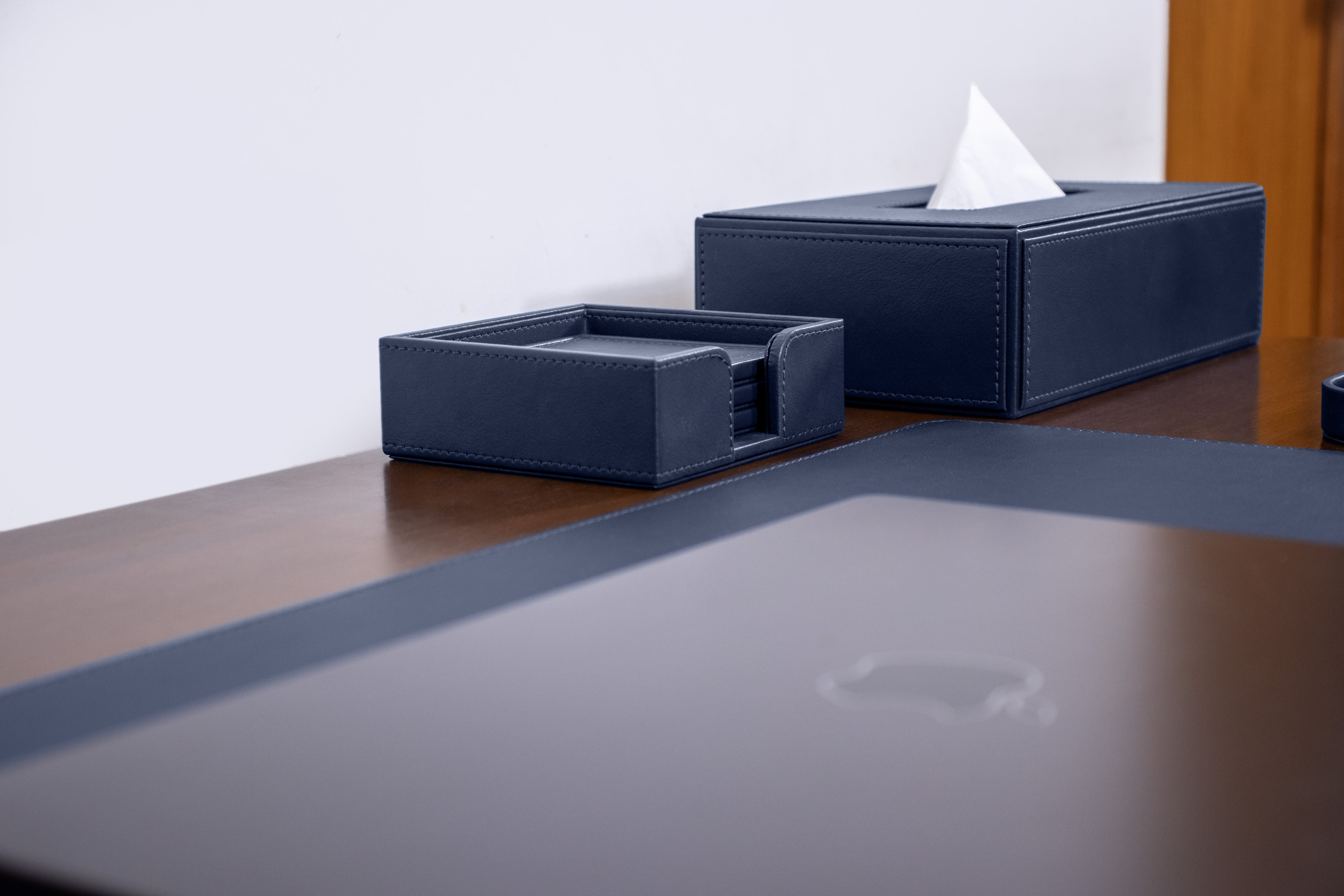 V-CUBE Designs Premium Vegan Leather OFFICE / HOME EXECUTIVE SET OF 6 Navy Blue