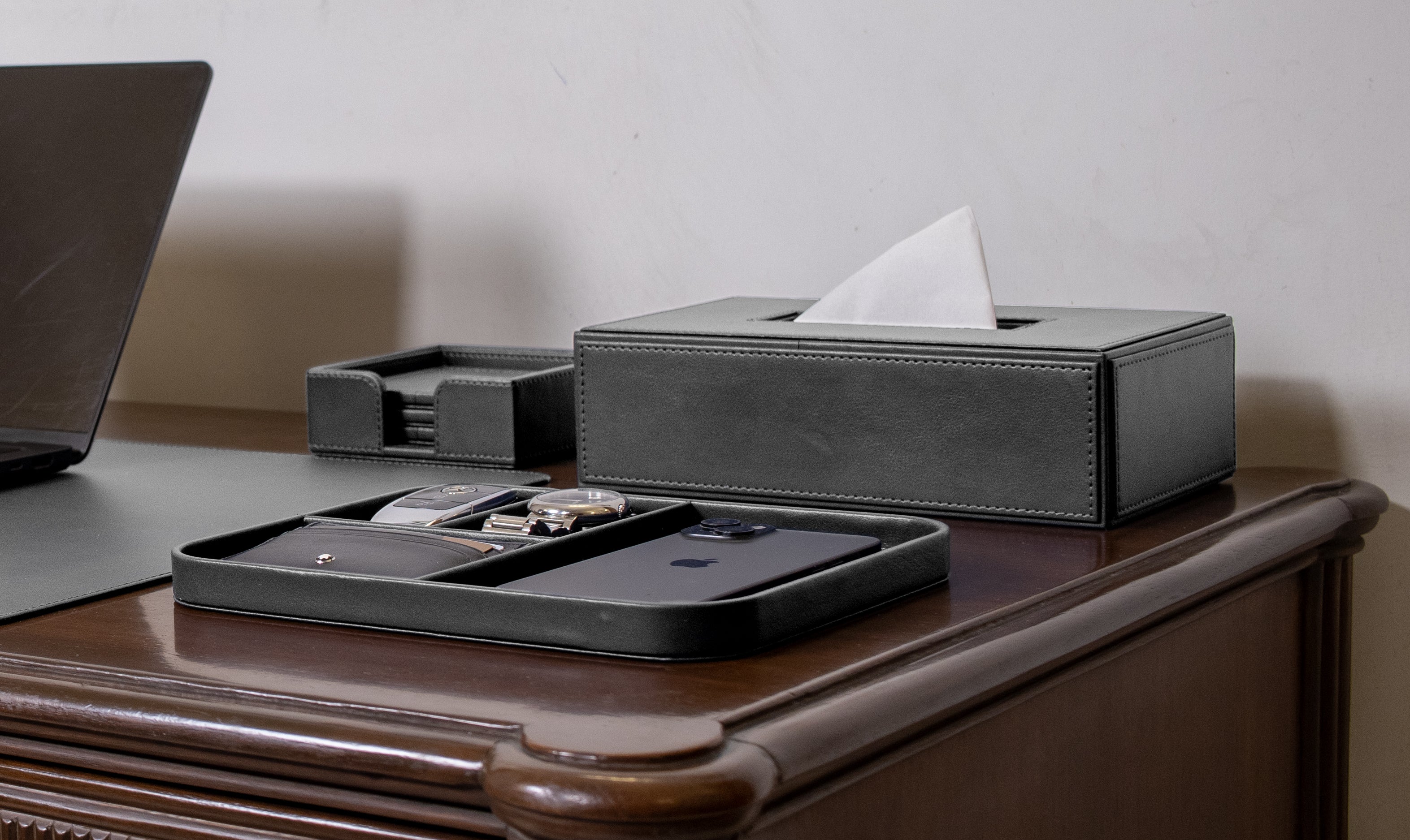 V-CUBE Designs Premium Vegan Leather OFFICE / HOME EXECUTIVE SET OF 6 Grey