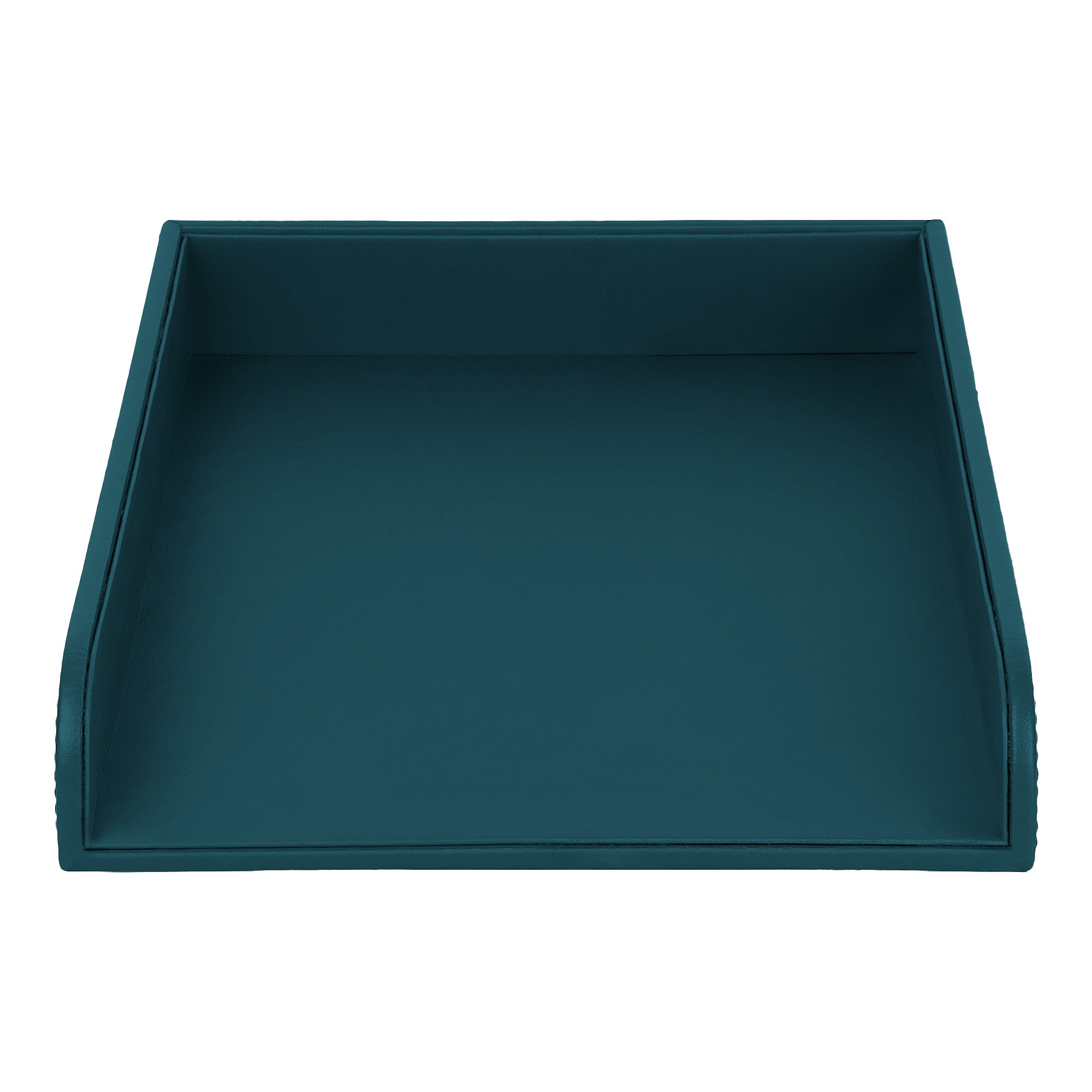 V-CUBE Designs Premium Vegan Leather Rectangular Paper Tray - Deep Teal