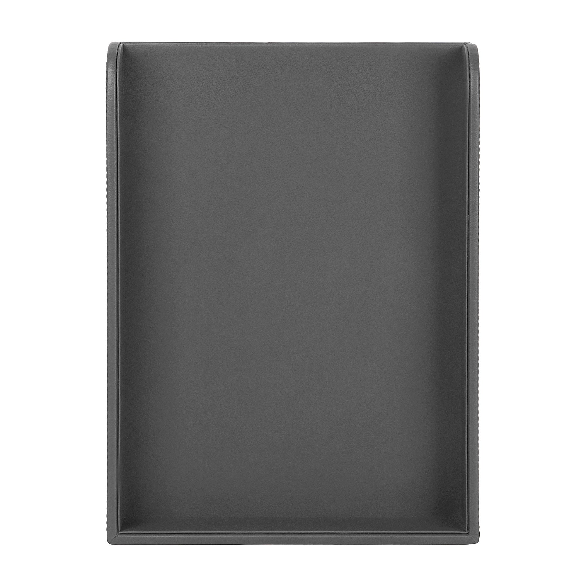 V-CUBE Designs Premium Vegan Leather Rectangular Paper Tray - Grey