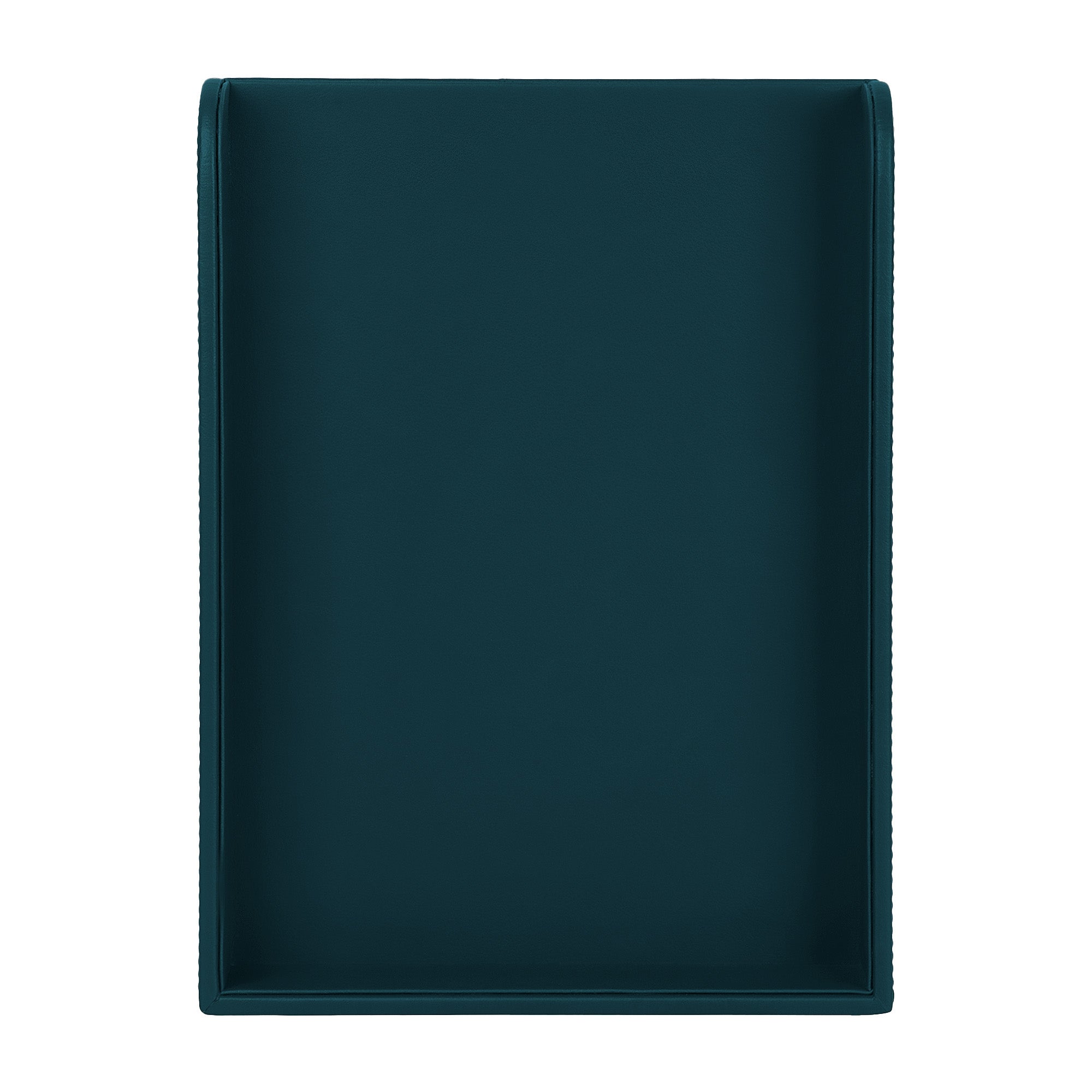 V-CUBE Designs Premium Vegan Leather Rectangular Paper Tray - Deep Teal