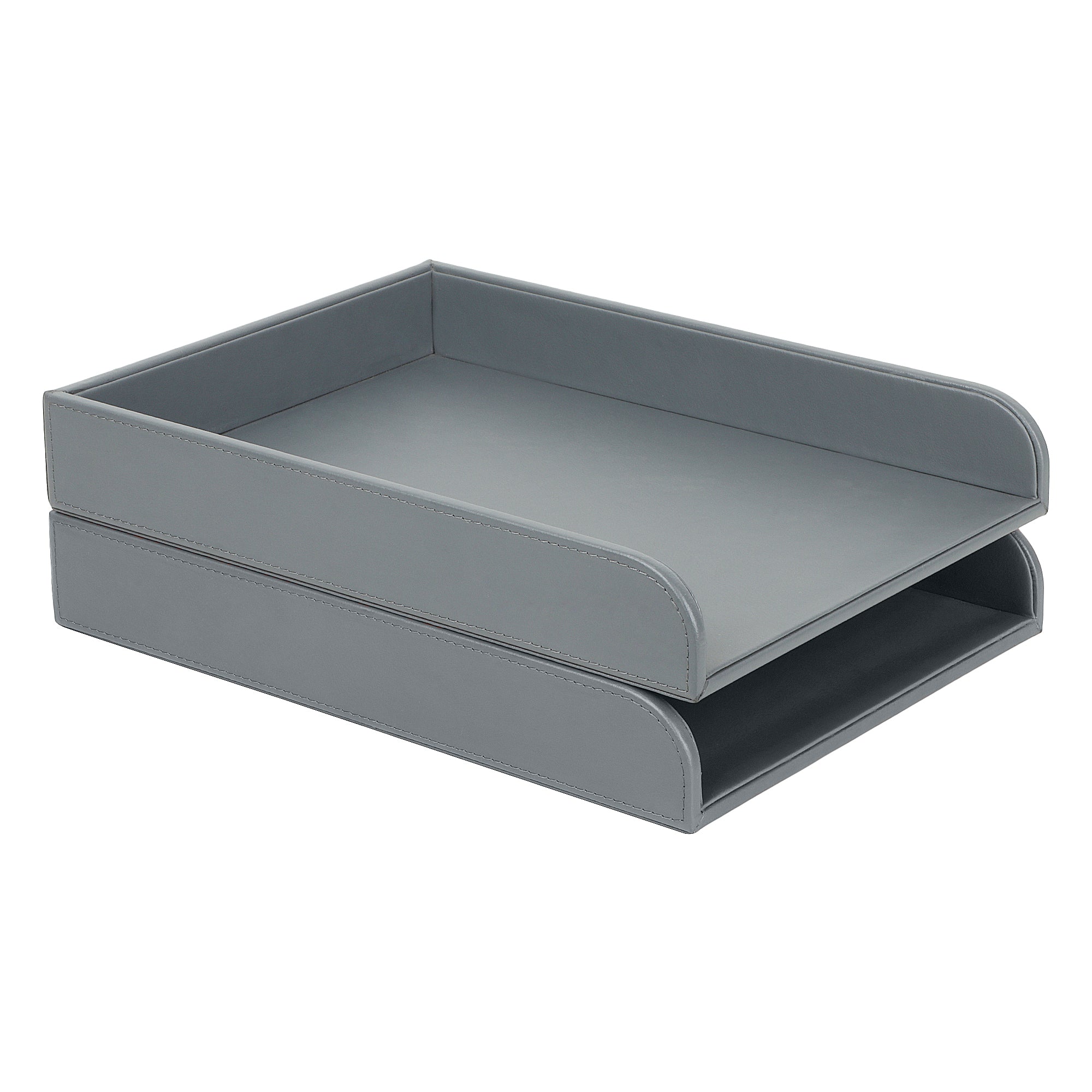 V-CUBE Designs Premium Vegan Leather Rectangular Paper Tray - Grey