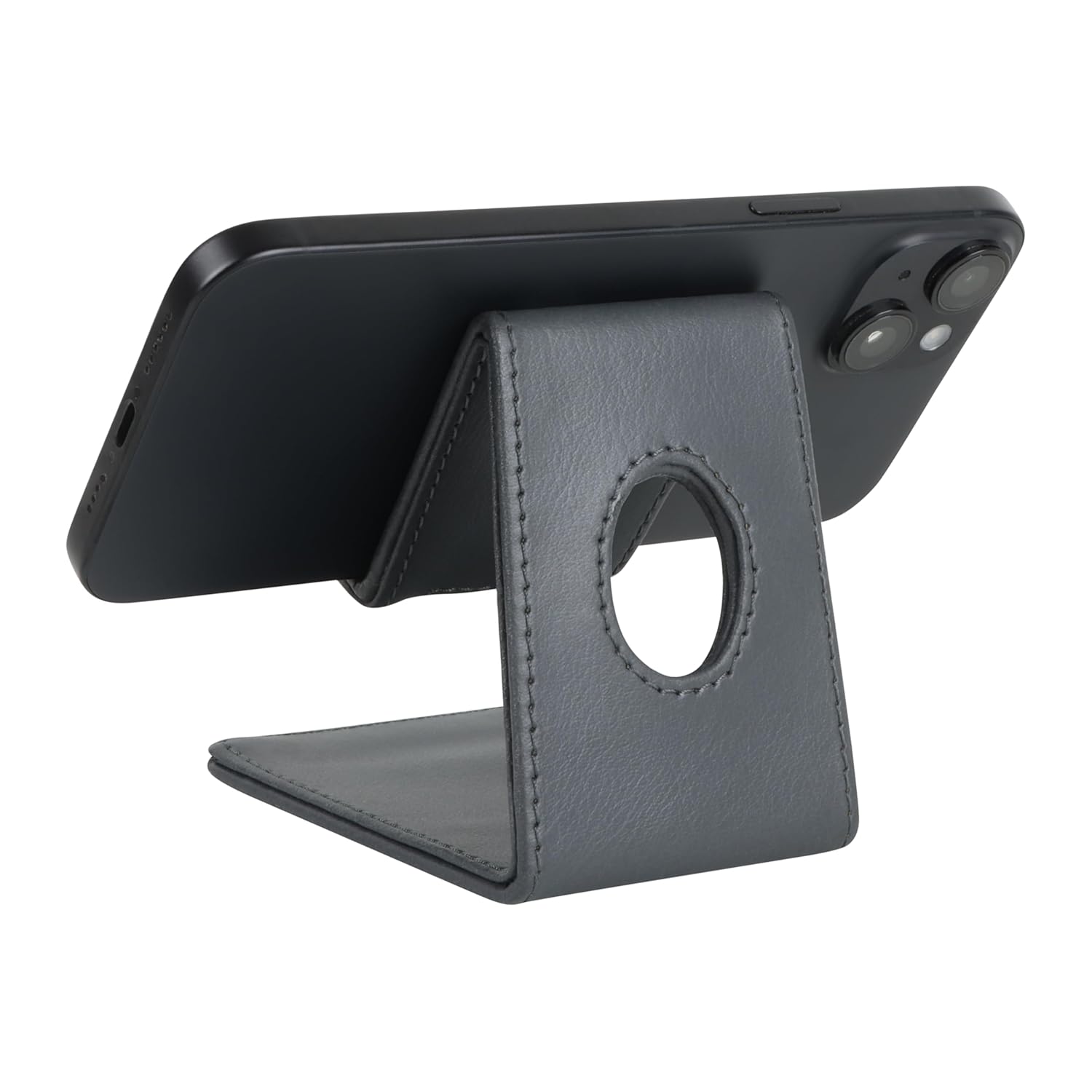 V-CUBE DESIGNS Premium Vegan Leather Mobile Holder Grey