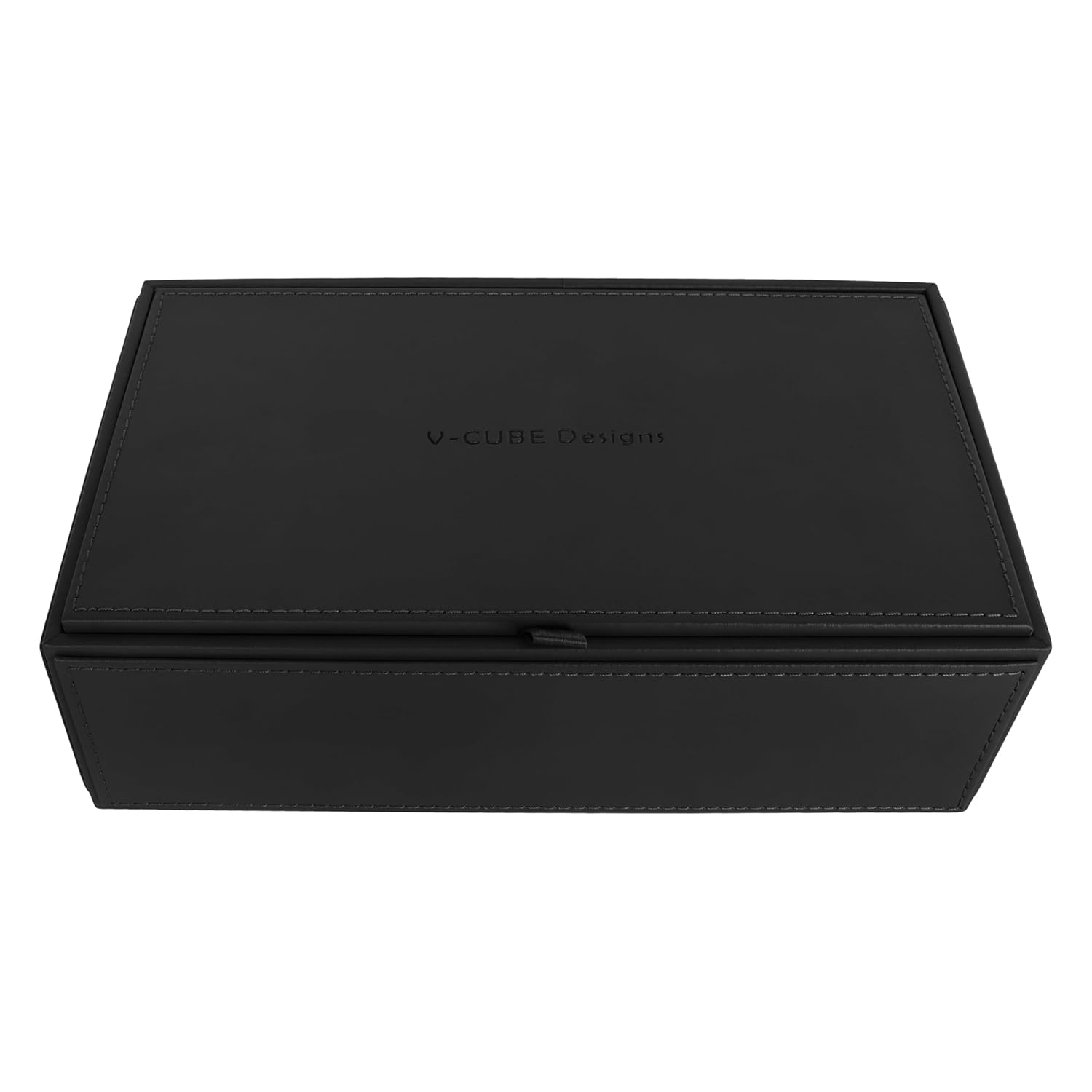 V-CUBE DESIGNS Premium Vegan Leather Tissue Holder Black