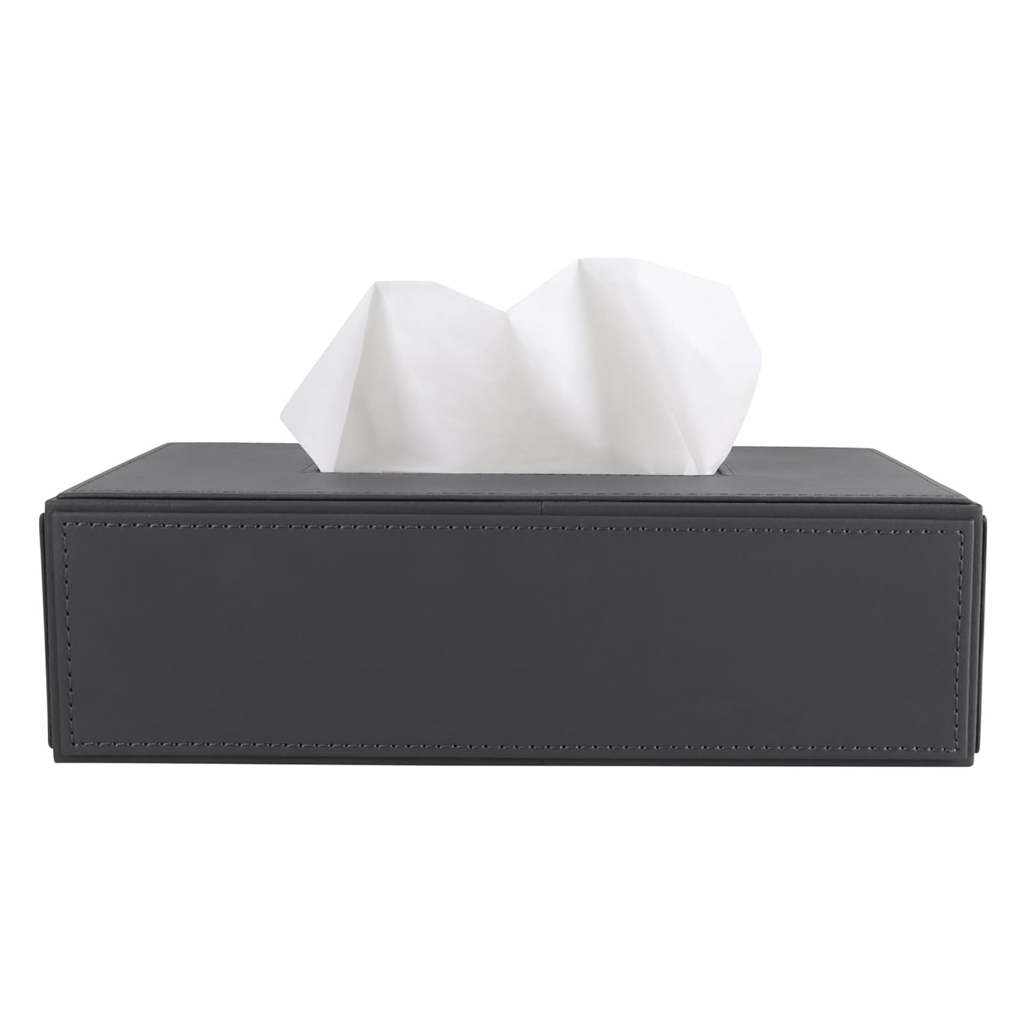 V-CUBE DESIGNS Premium Vegan Leather Tissue Holder Grey