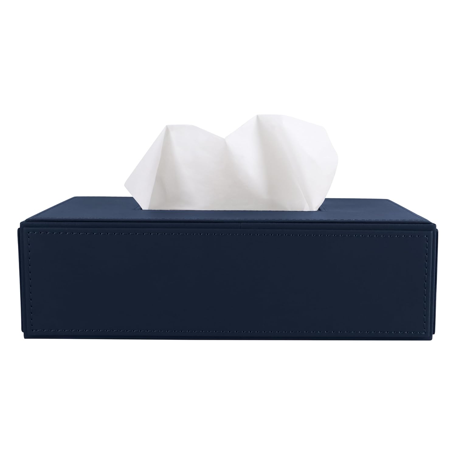 V-CUBE DESIGNS Premium Vegan Leather Tissue Holder Navy Blue