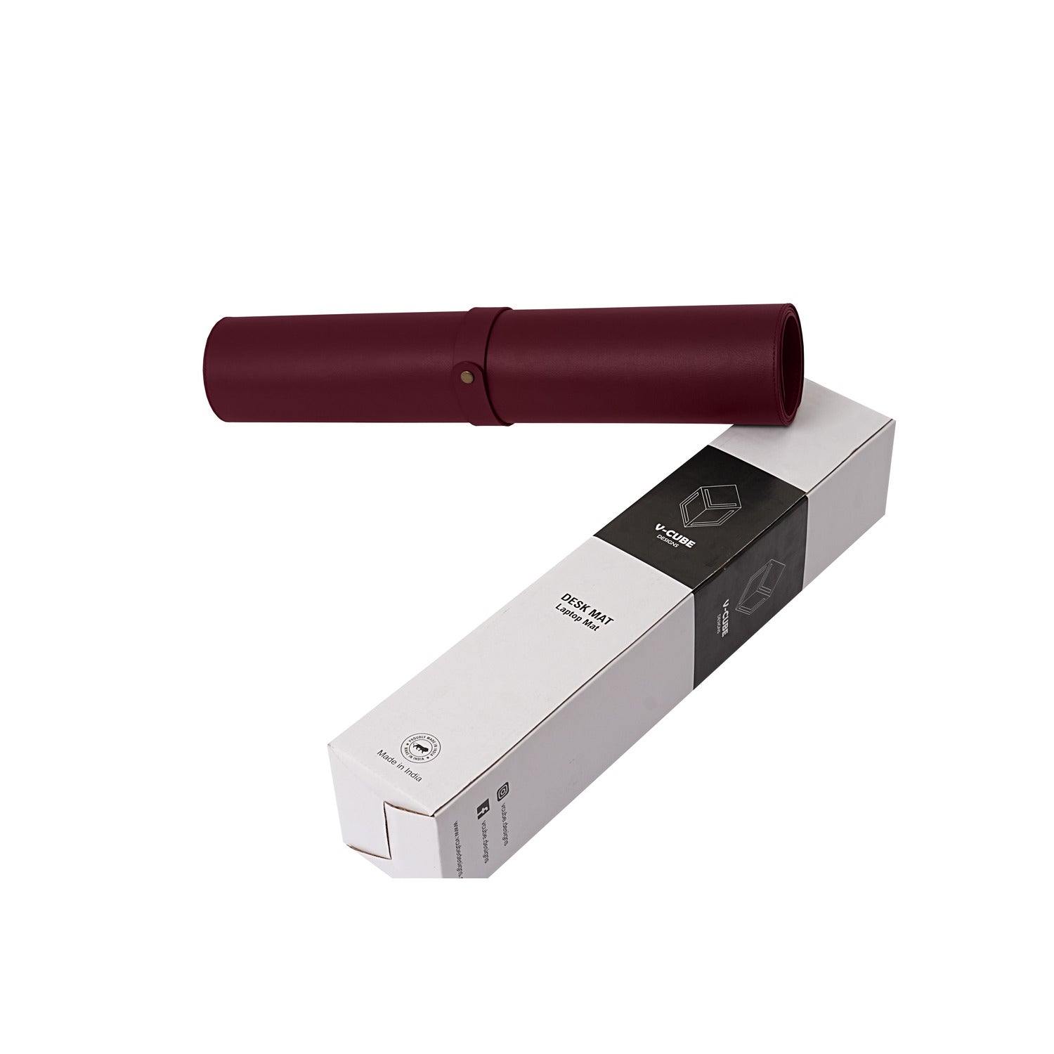 V-CUBE Designs Premium Vegan Leather Desk Mat 2.4MM Athletic Maroon