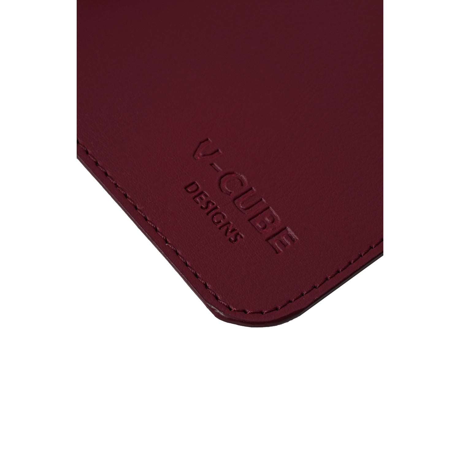 V-CUBE Designs Premium Vegan Leather Desk Mat 2.4MM Athletic Maroon