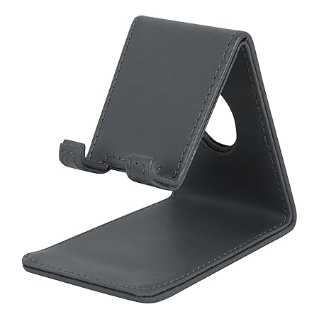 V-CUBE DESIGNS Premium Vegan Leather Mobile Holder Grey