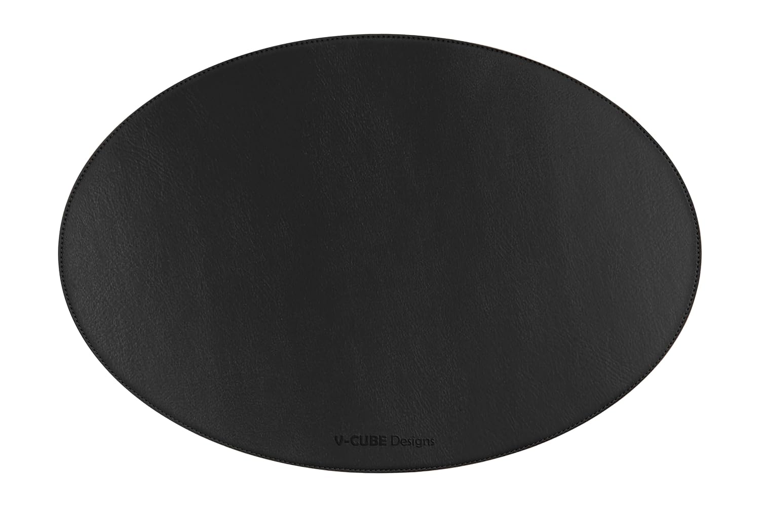 V-CUBE Designs Premium Vegan Leather Dining Table Placemats Set of 6 - Black