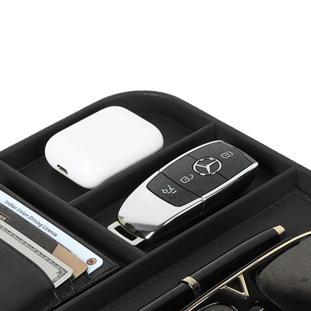 V-CUBE Designs Premium Vegan Leather Valet Tray -  Black