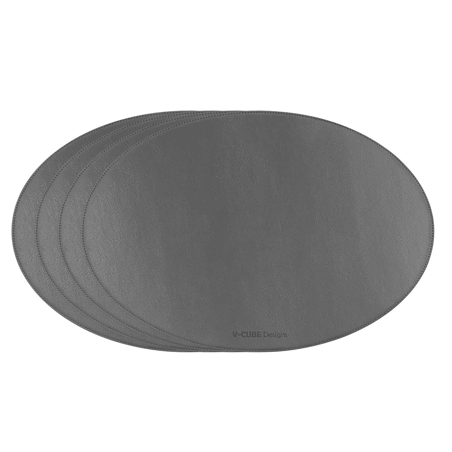 V-CUBE Designs Premium Vegan Leather Dining Table Placemats Set of 4 - Grey