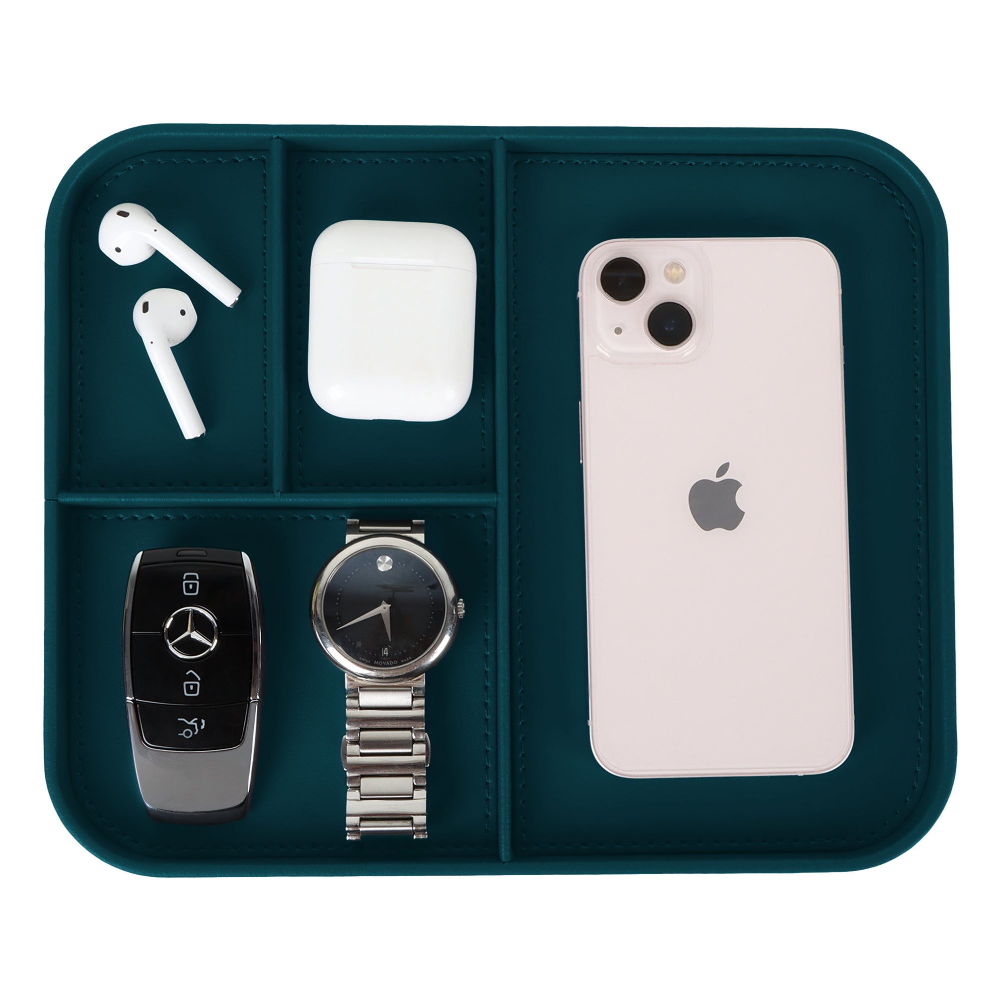 V-CUBE Designs Premium Vegan Leather Valet Tray (20x24 CM) -  Teal