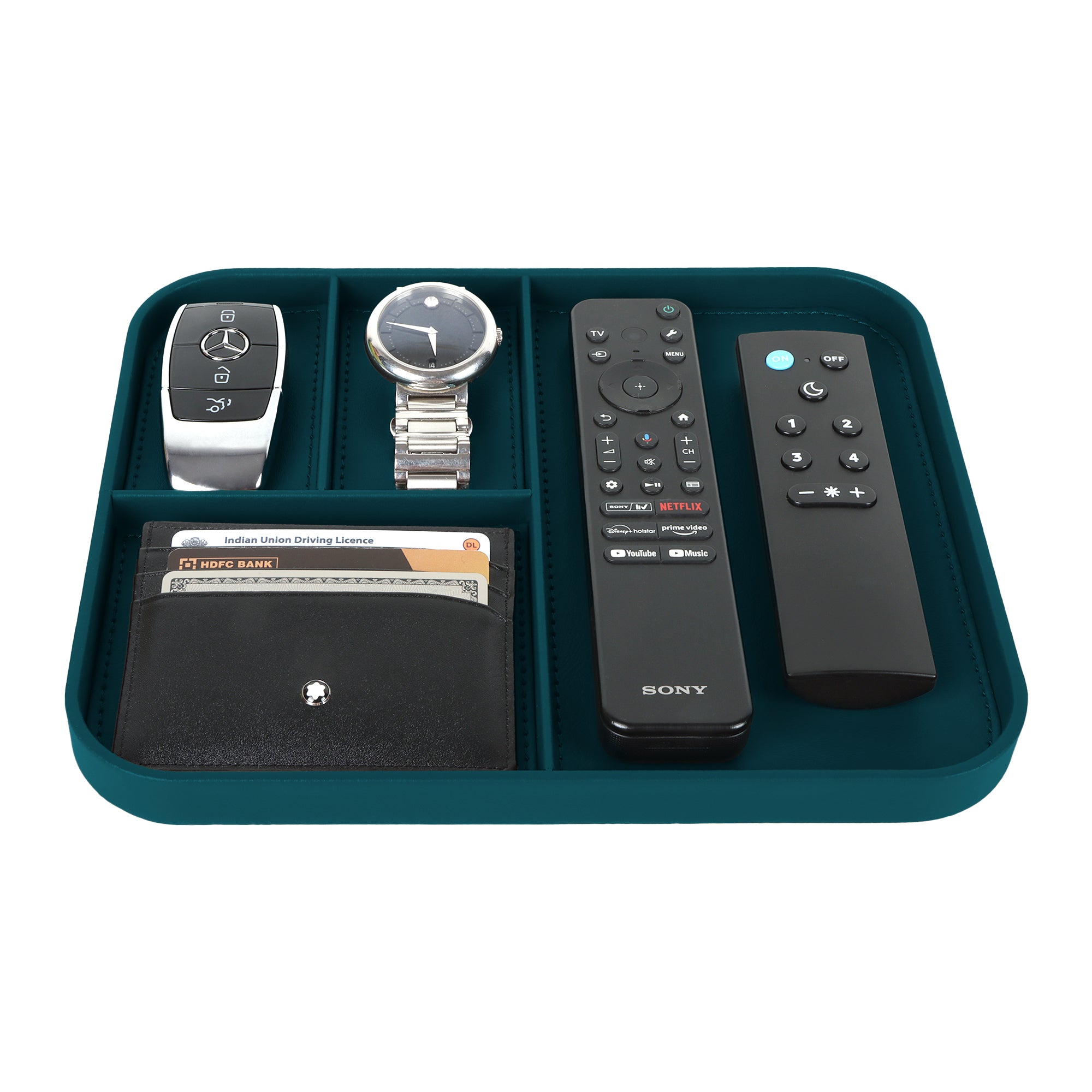 V-CUBE Designs Premium Vegan Leather Valet Tray (20x24 CM) -  Teal