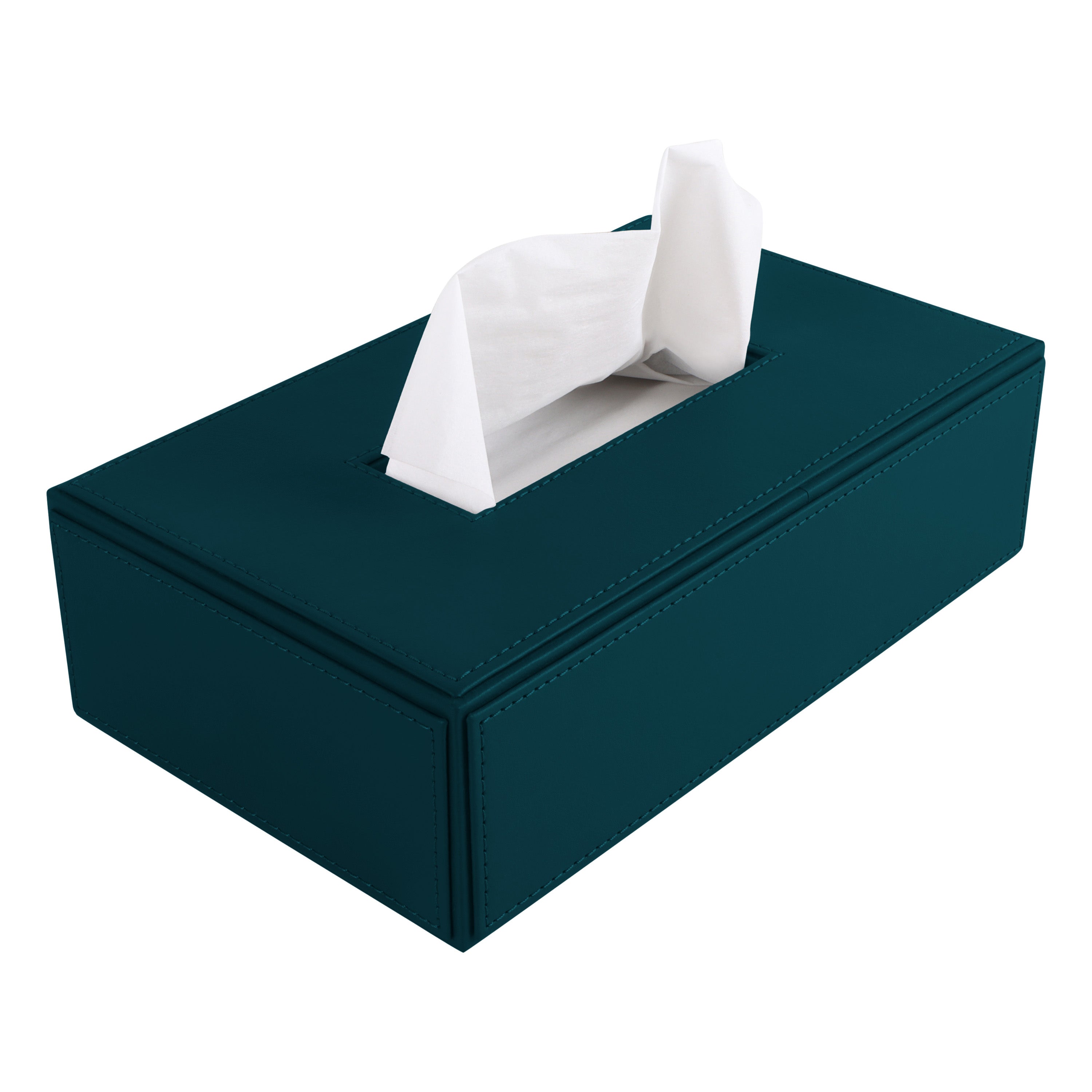 V-CUBE DESIGNS Premium Vegan Leather Tissue Holder Teal