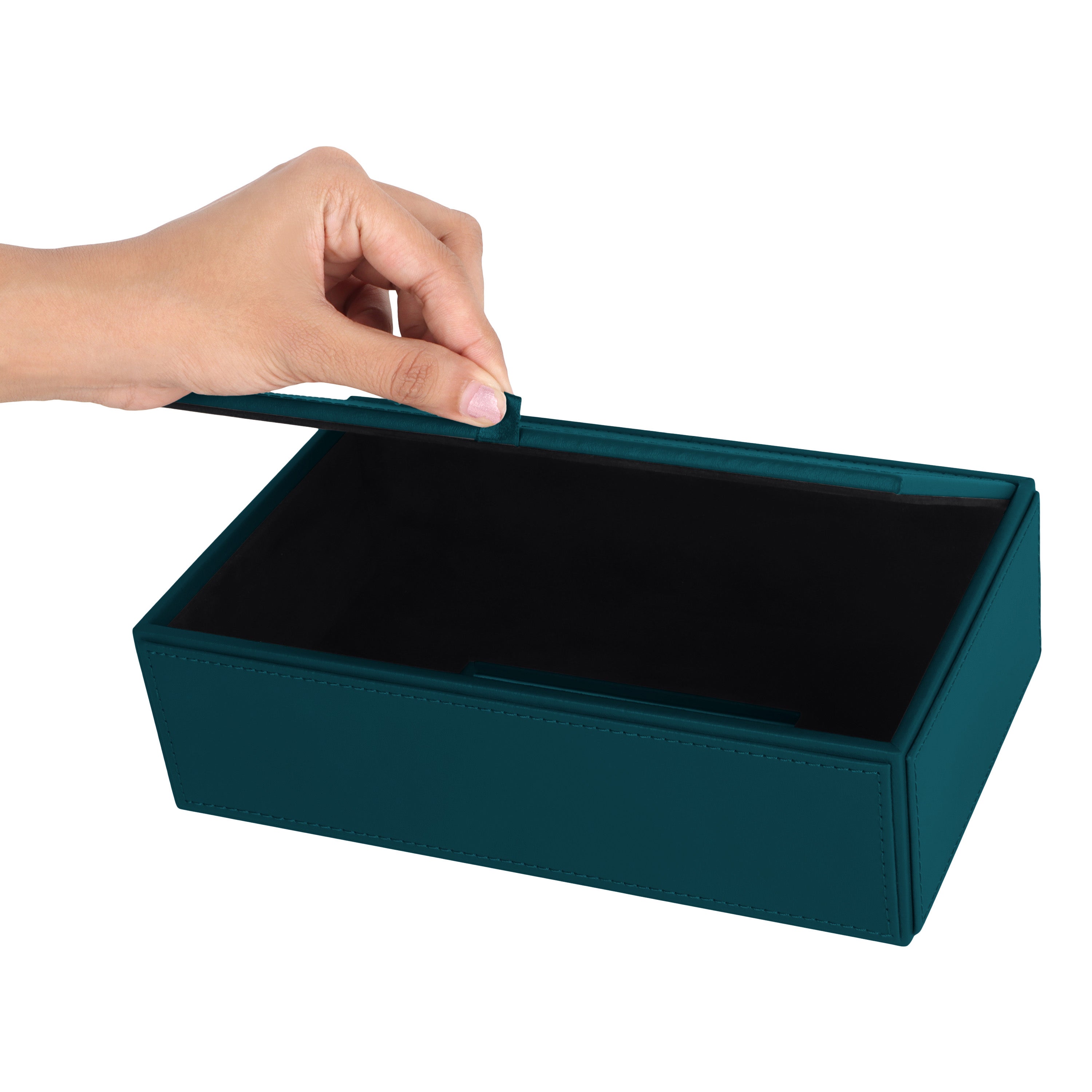 V-CUBE DESIGNS Premium Vegan Leather Tissue Holder Teal
