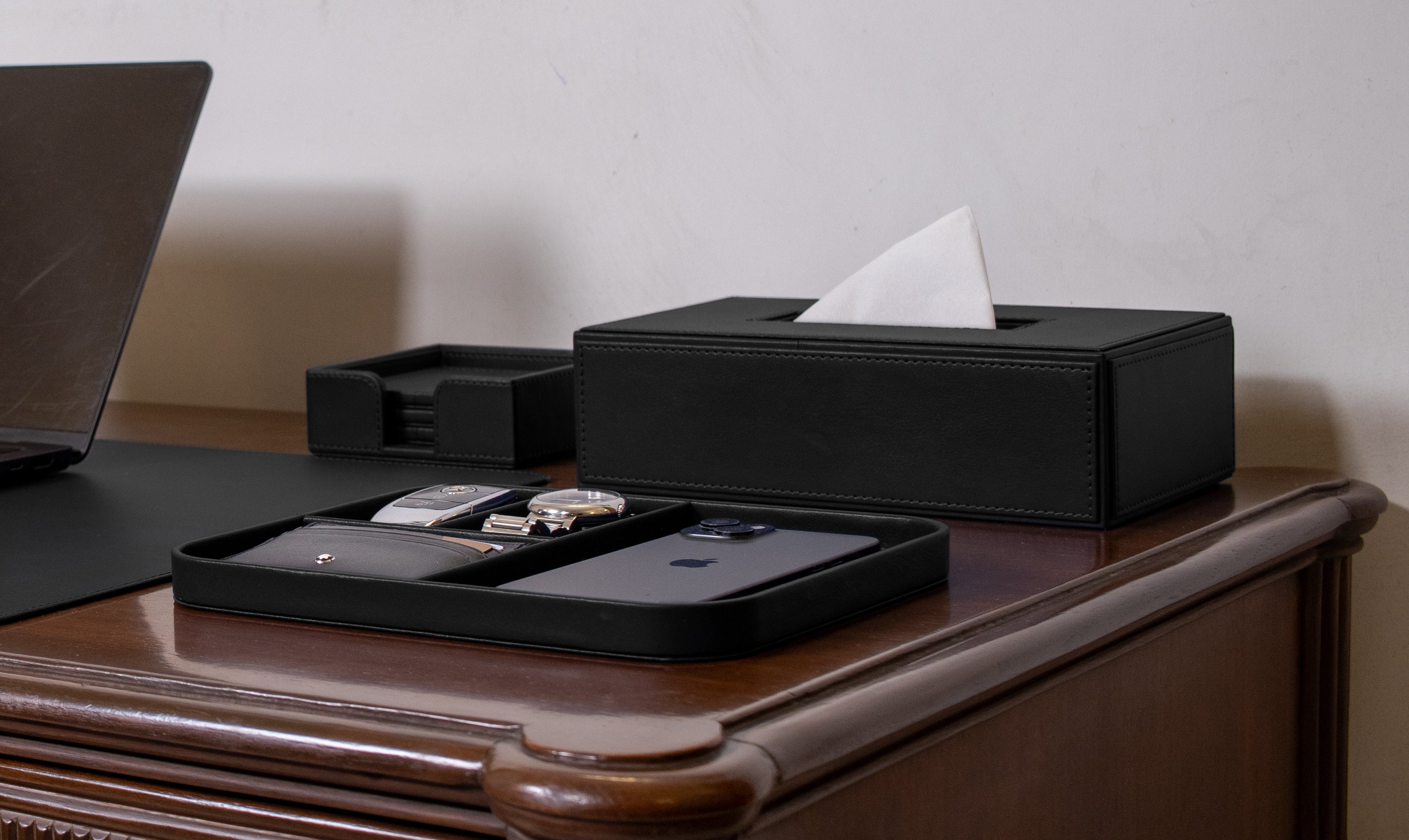 V-CUBE Designs Premium Vegan Leather OFFICE / HOME EXECUTIVE SET OF 6 Black
