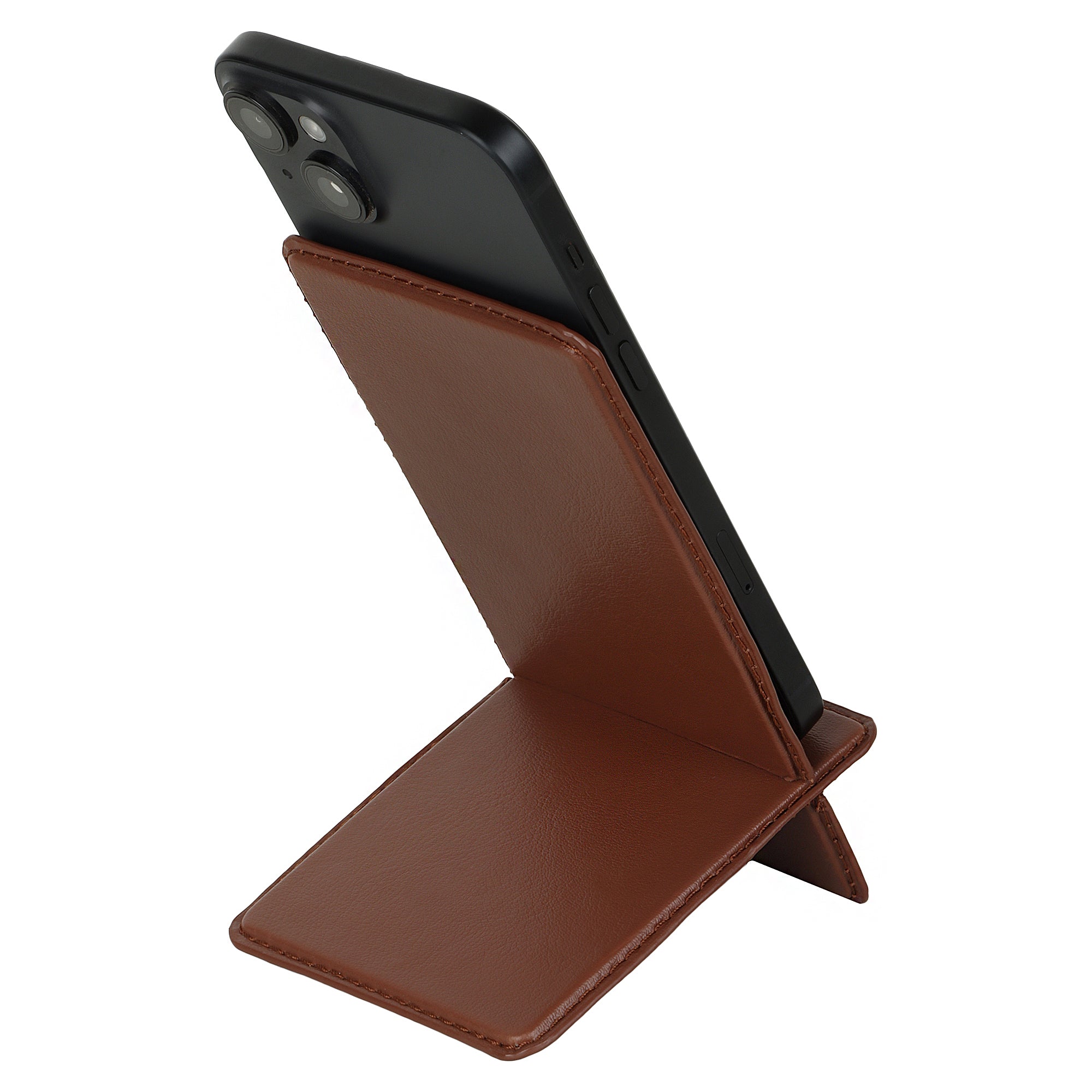 V-CUBE DESIGNS Premium Vegan Leather Universal Travel Mobile Holder - Tan