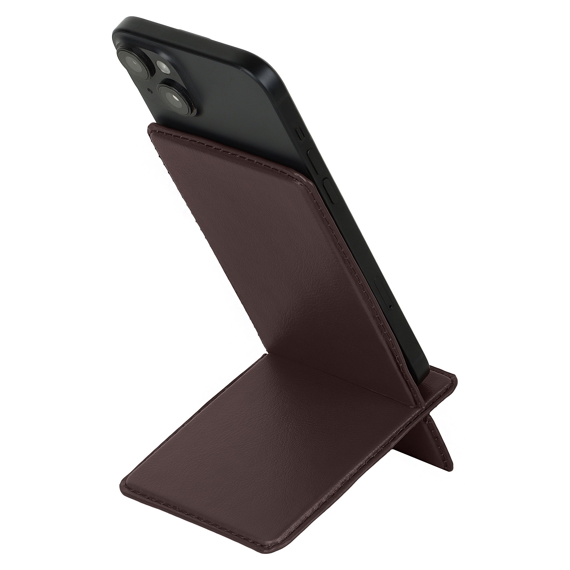 V-CUBE DESIGNS Premium Vegan Leather Universal Travel Mobile Holder - Brown