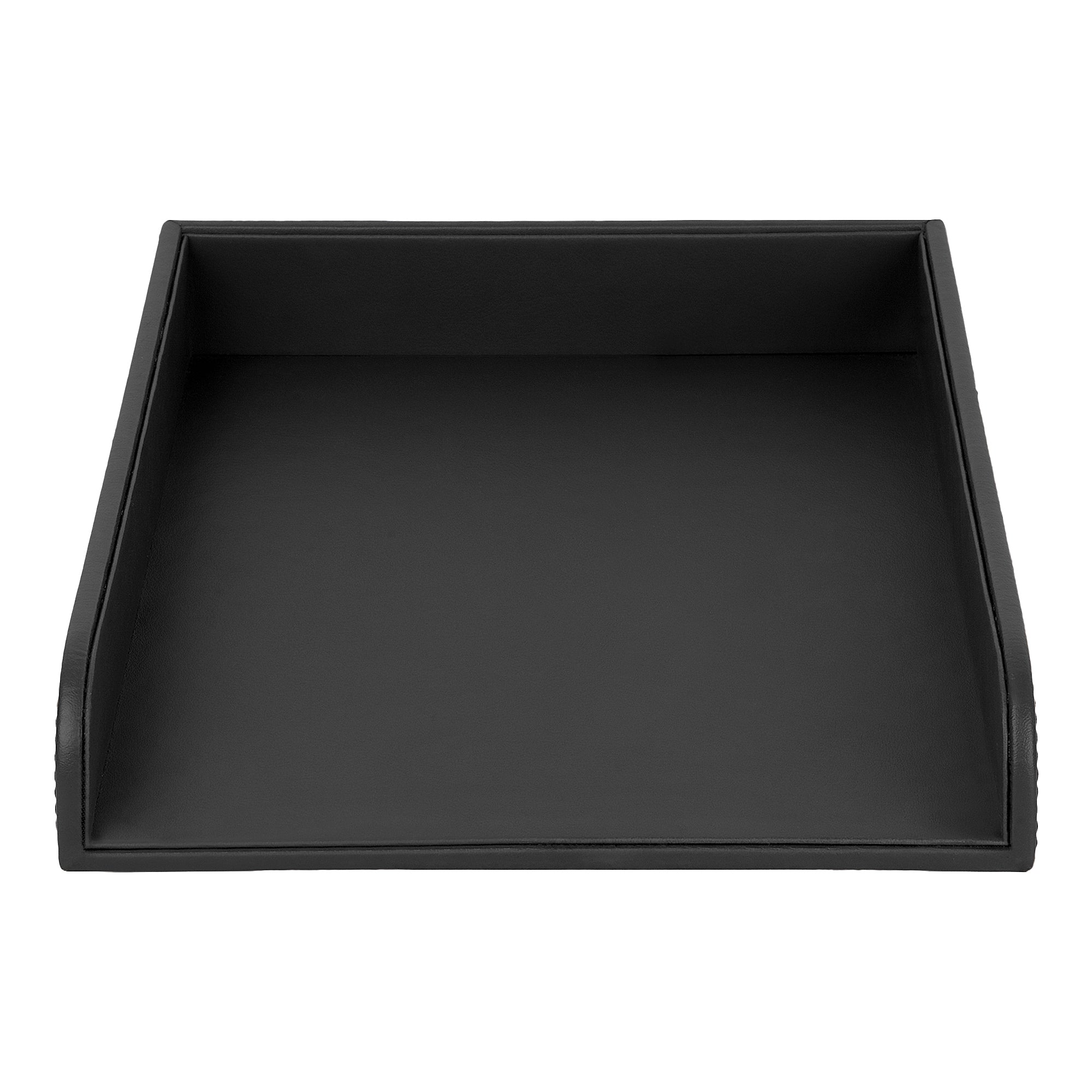 V-CUBE Designs Premium Vegan Leather Rectangular Paper Tray - Black