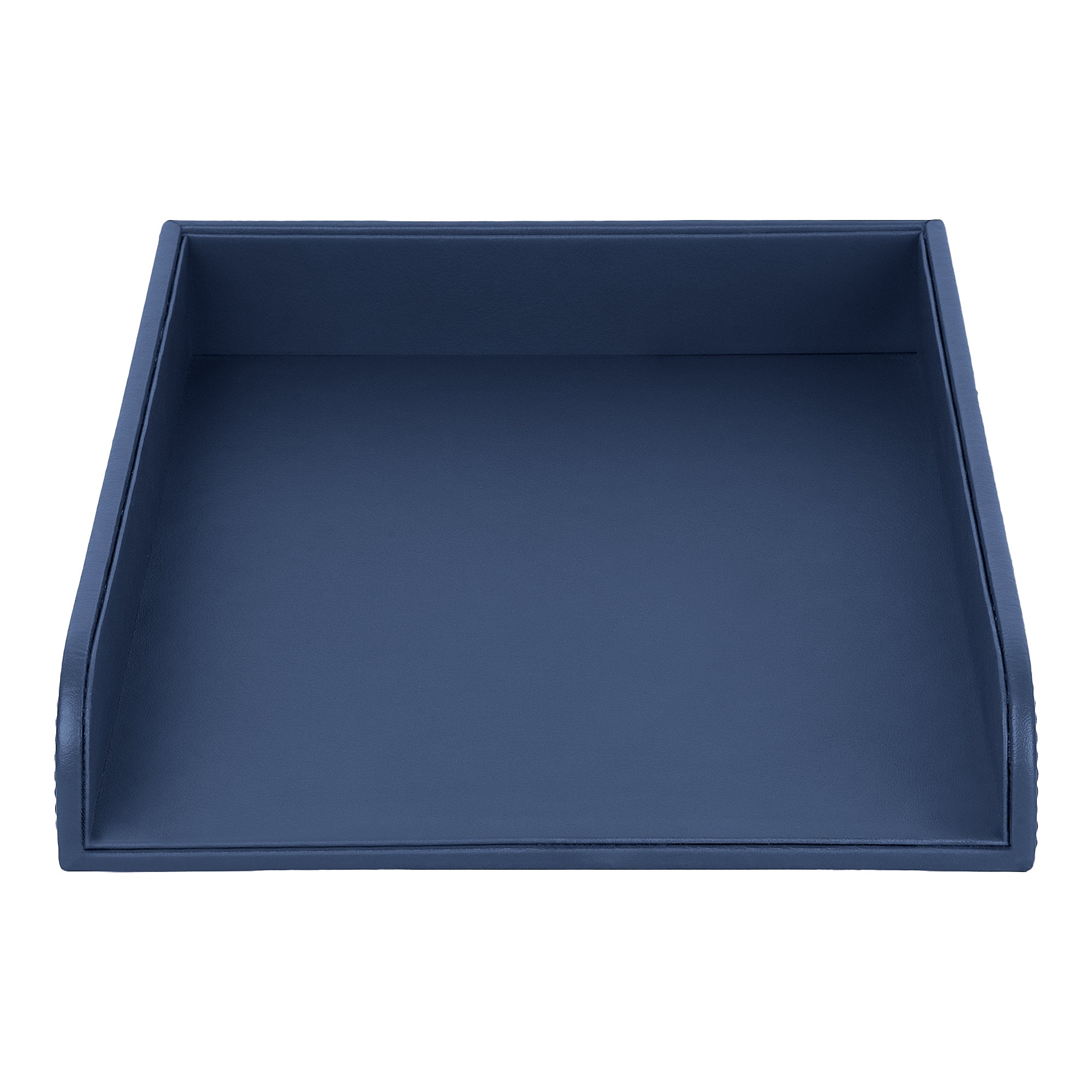 V-CUBE Designs Premium Vegan Leather Rectangular Paper Tray - Navy Blue