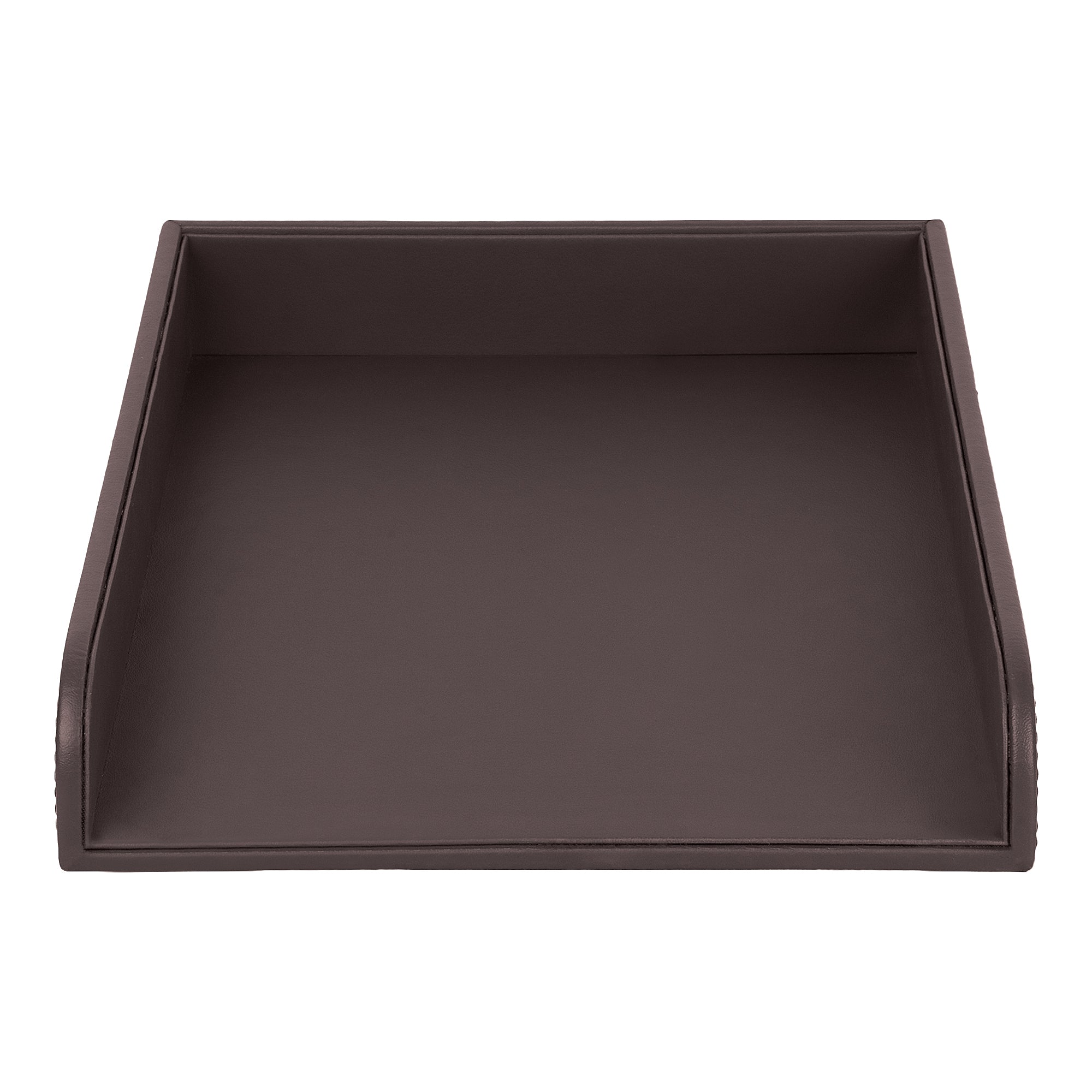 V-CUBE Designs Premium Vegan Leather Rectangular Paper Tray - Brown