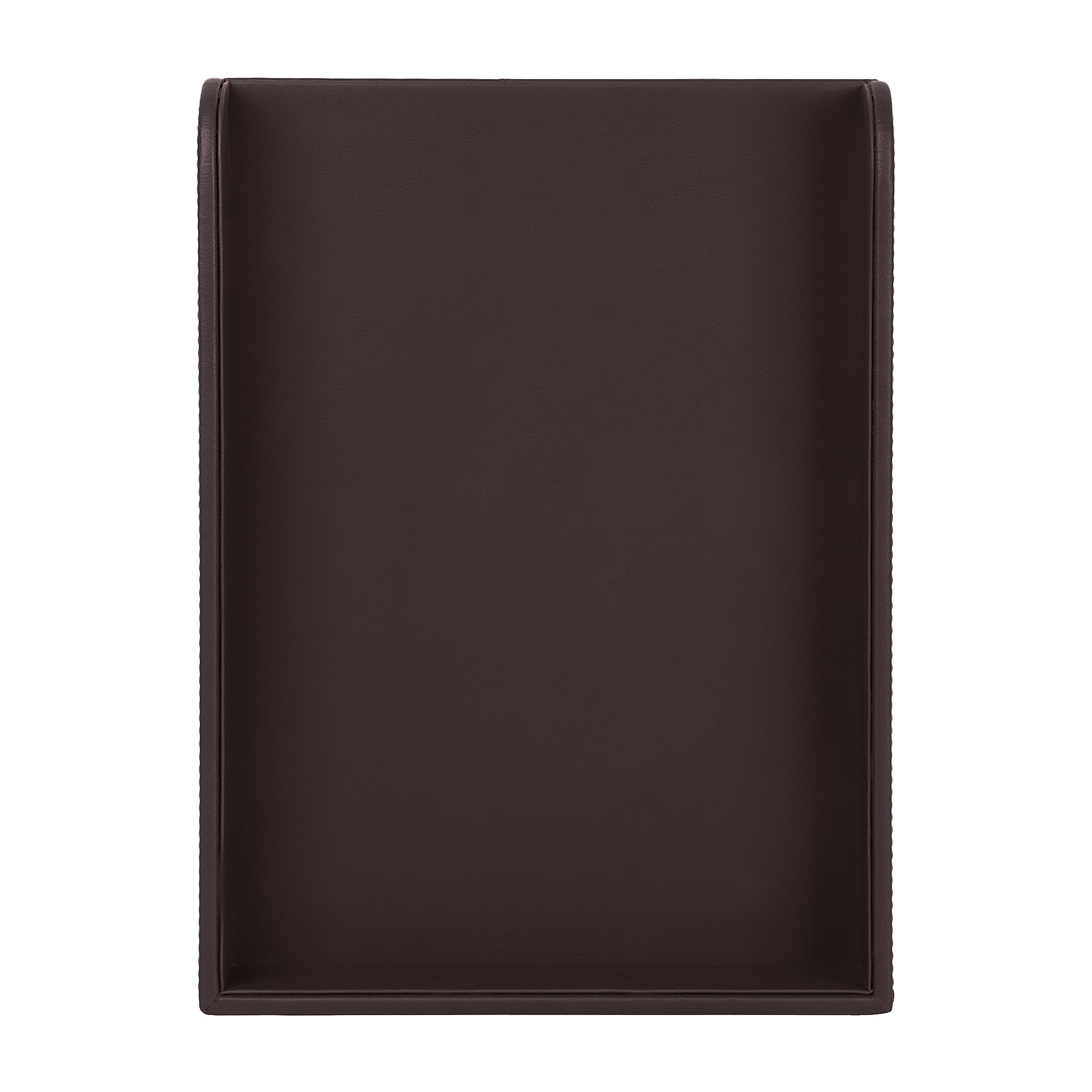 V-CUBE Designs Premium Vegan Leather Rectangular Paper Tray - Brown