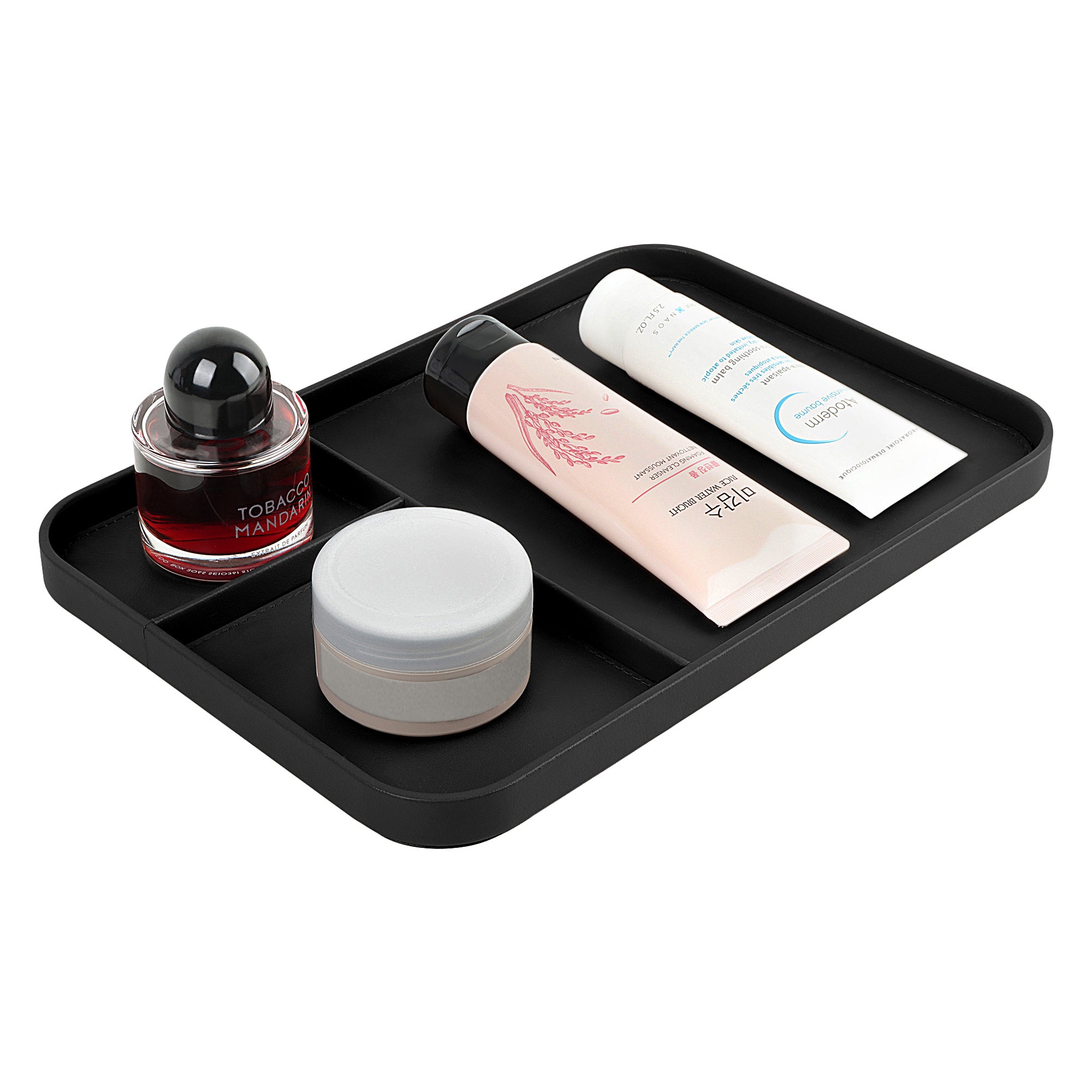 V-CUBE DESIGNS PREMIUM VEGAN LEATHER VALET TRAY (30X20.5 cm) - BLACK