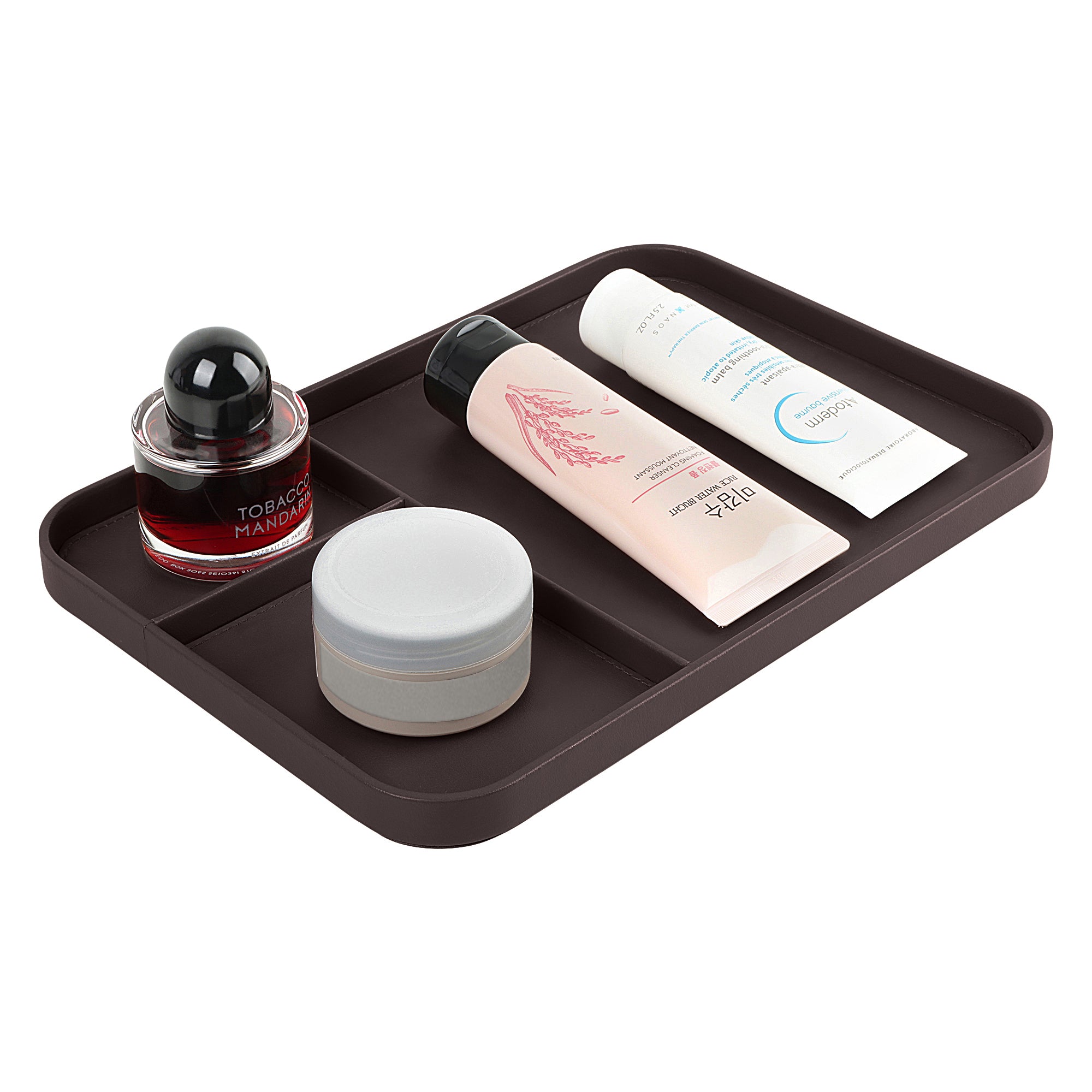 V-CUBE DESIGNS PREMIUM VEGAN LEATHER VALET TRAY (30X20.5 cm) - BROWN
