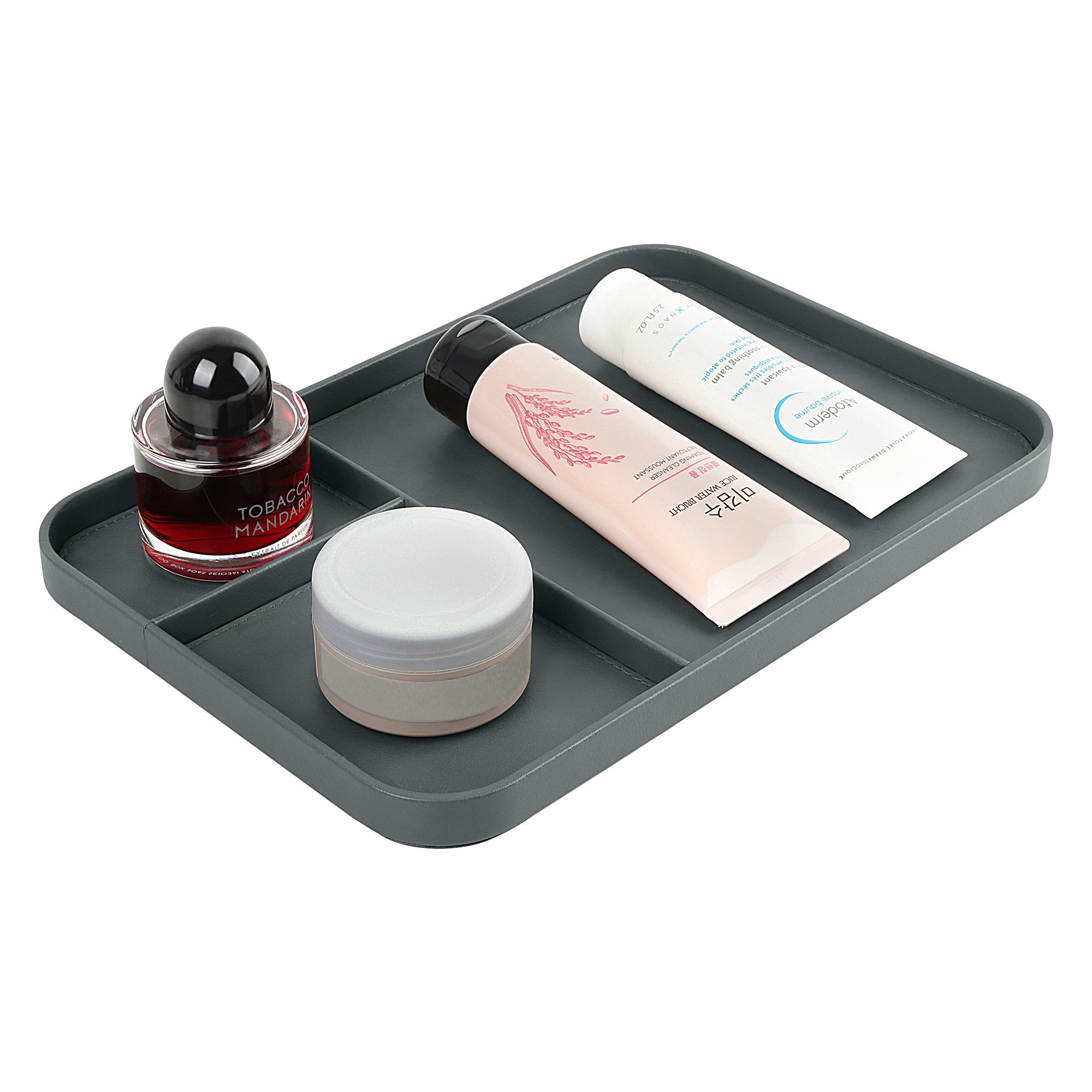 V-CUBE DESIGNS PREMIUM VEGAN LEATHER VALET TRAY (30X20.5 cm) - GREY