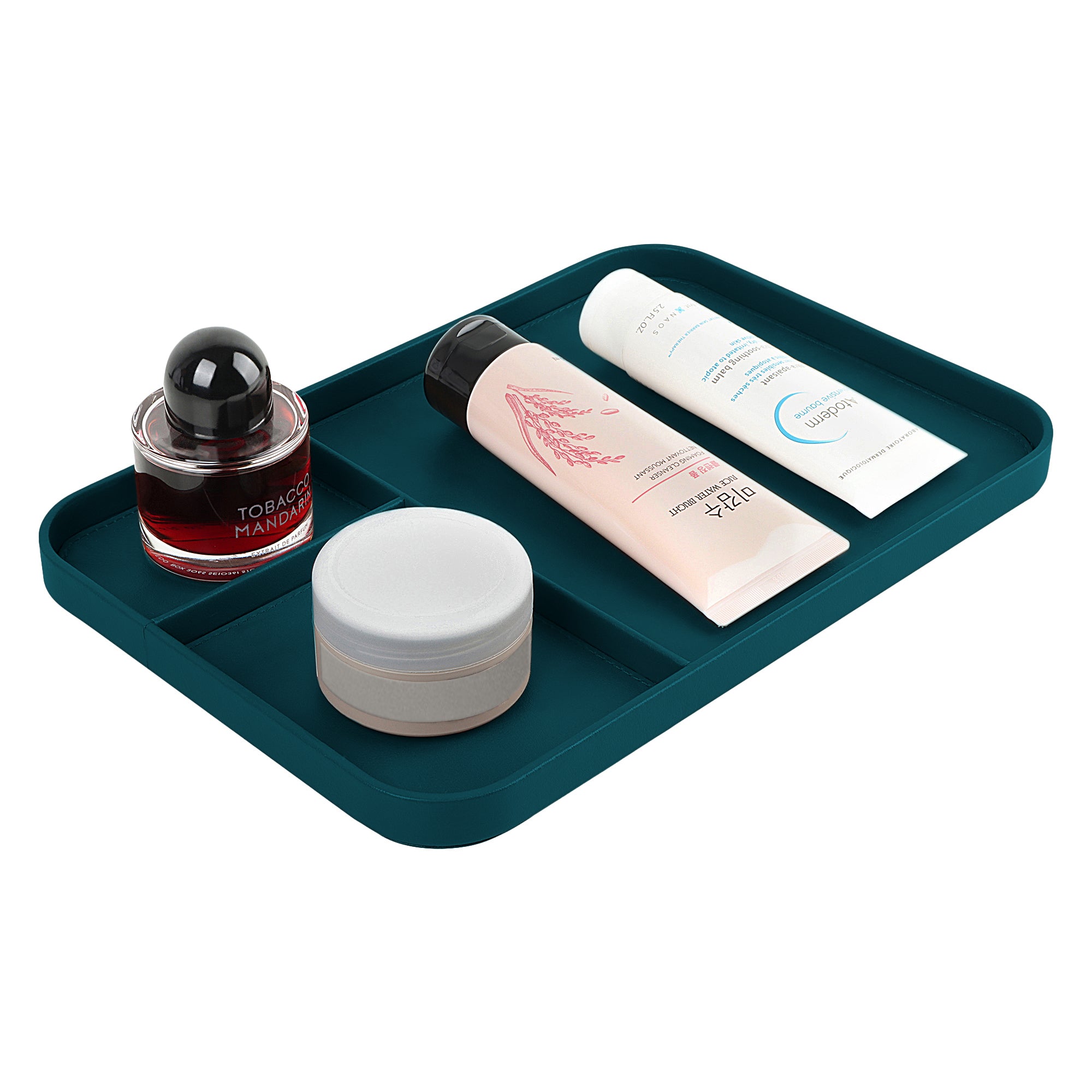 V-CUBE DESIGNS PREMIUM VEGAN LEATHER VALET TRAY (30X20.5 cm) - TEAL