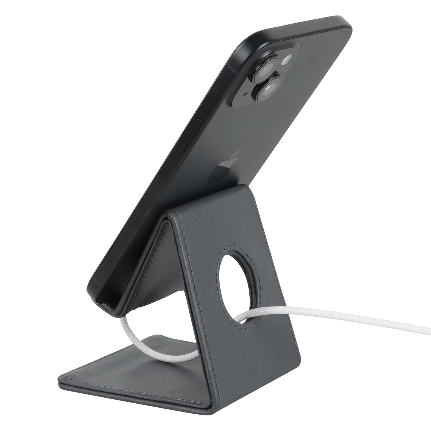 V-CUBE DESIGNS Premium Vegan Leather Mobile Holder Grey