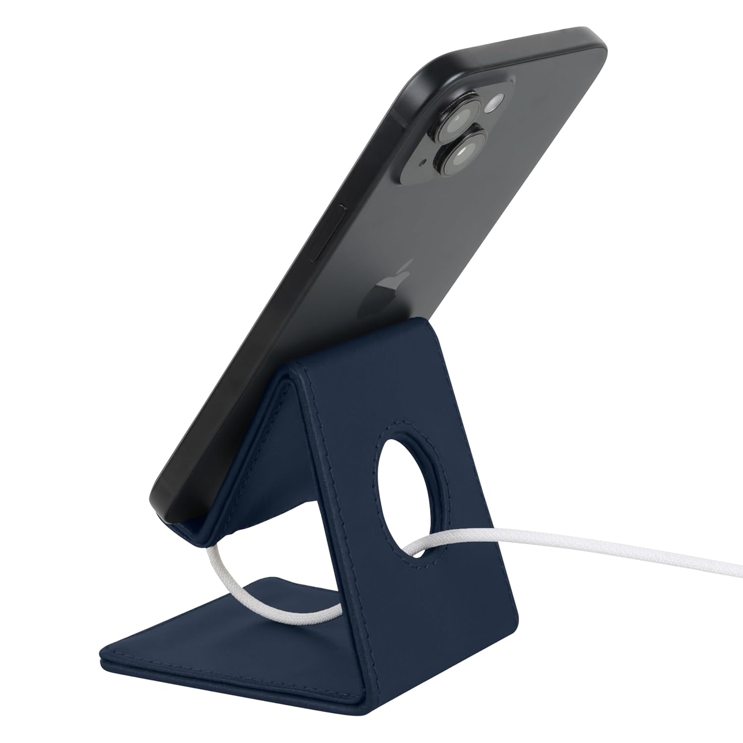 V-CUBE DESIGNS Premium Vegan Leather Mobile Holder Navy Blue