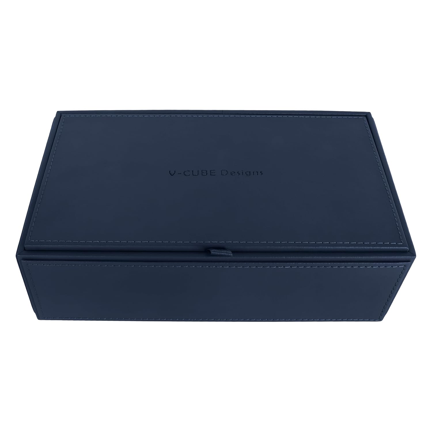 V-CUBE DESIGNS Premium Vegan Leather Tissue Holder Navy Blue