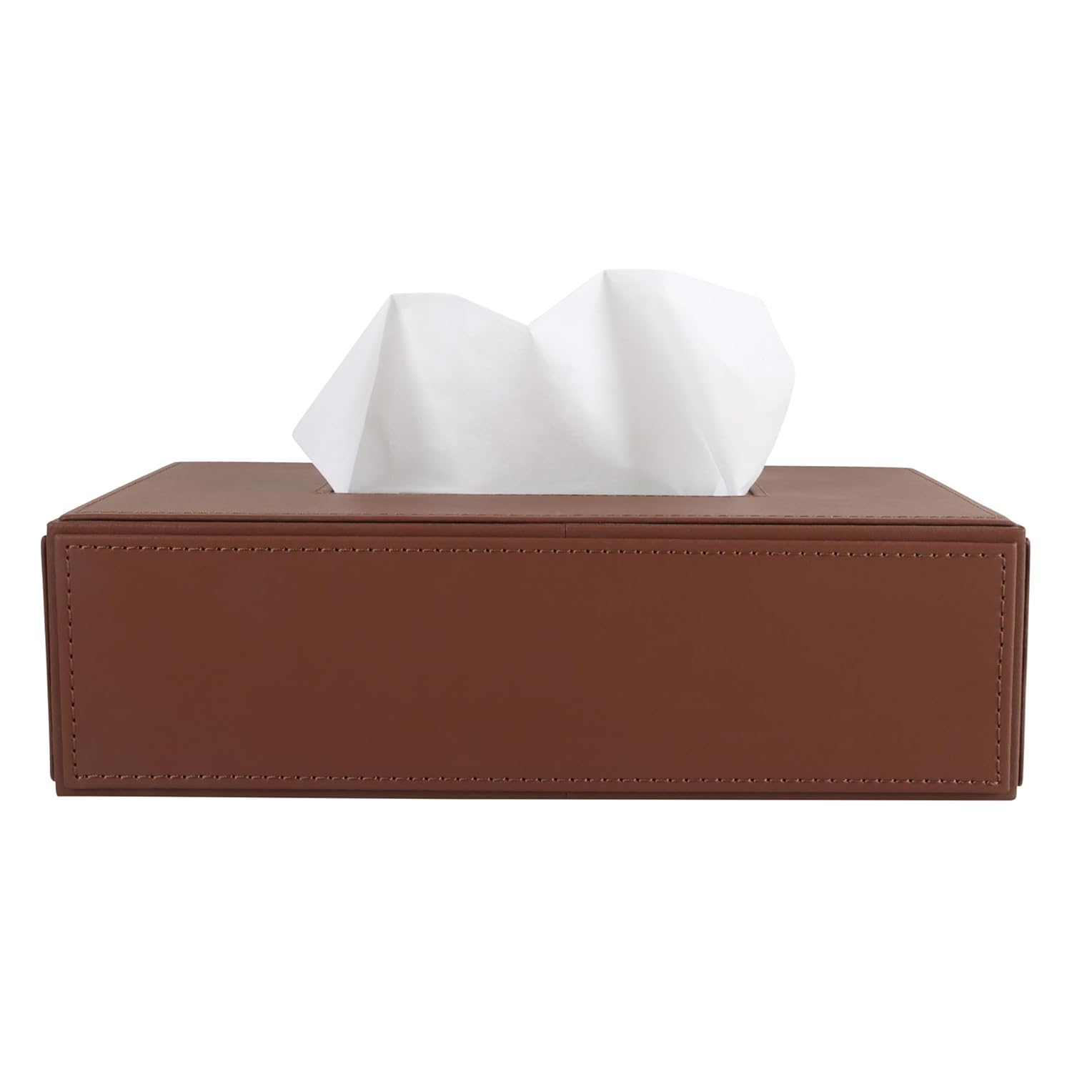 V-CUBE DESIGNS Premium Vegan Leather Tissue Holder Tan