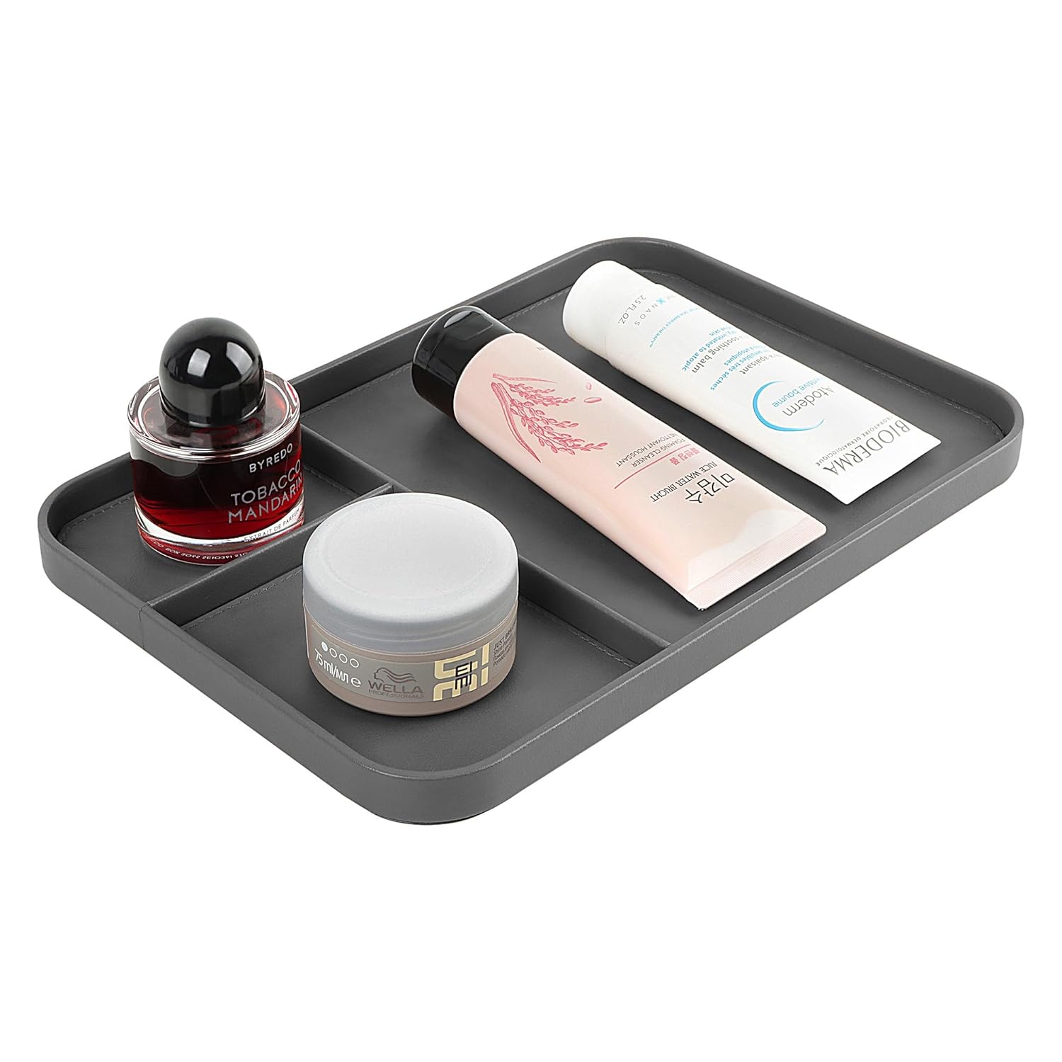 V-CUBE DESIGNS PREMIUM VEGAN LEATHER VALET TRAY (30X20.5 cm) - GREY