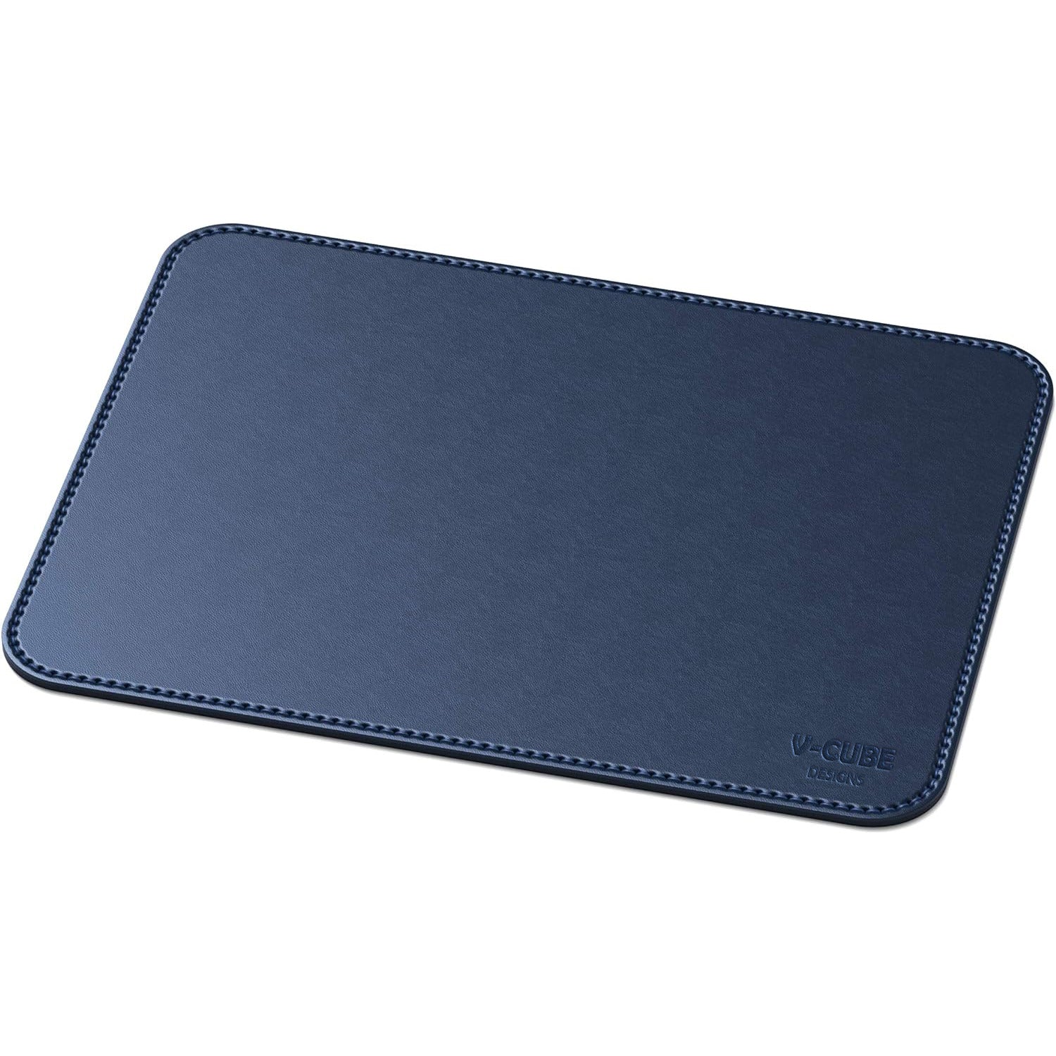 An optical mouse gliding smoothly over a desk mouse pad blue variant for precise control.